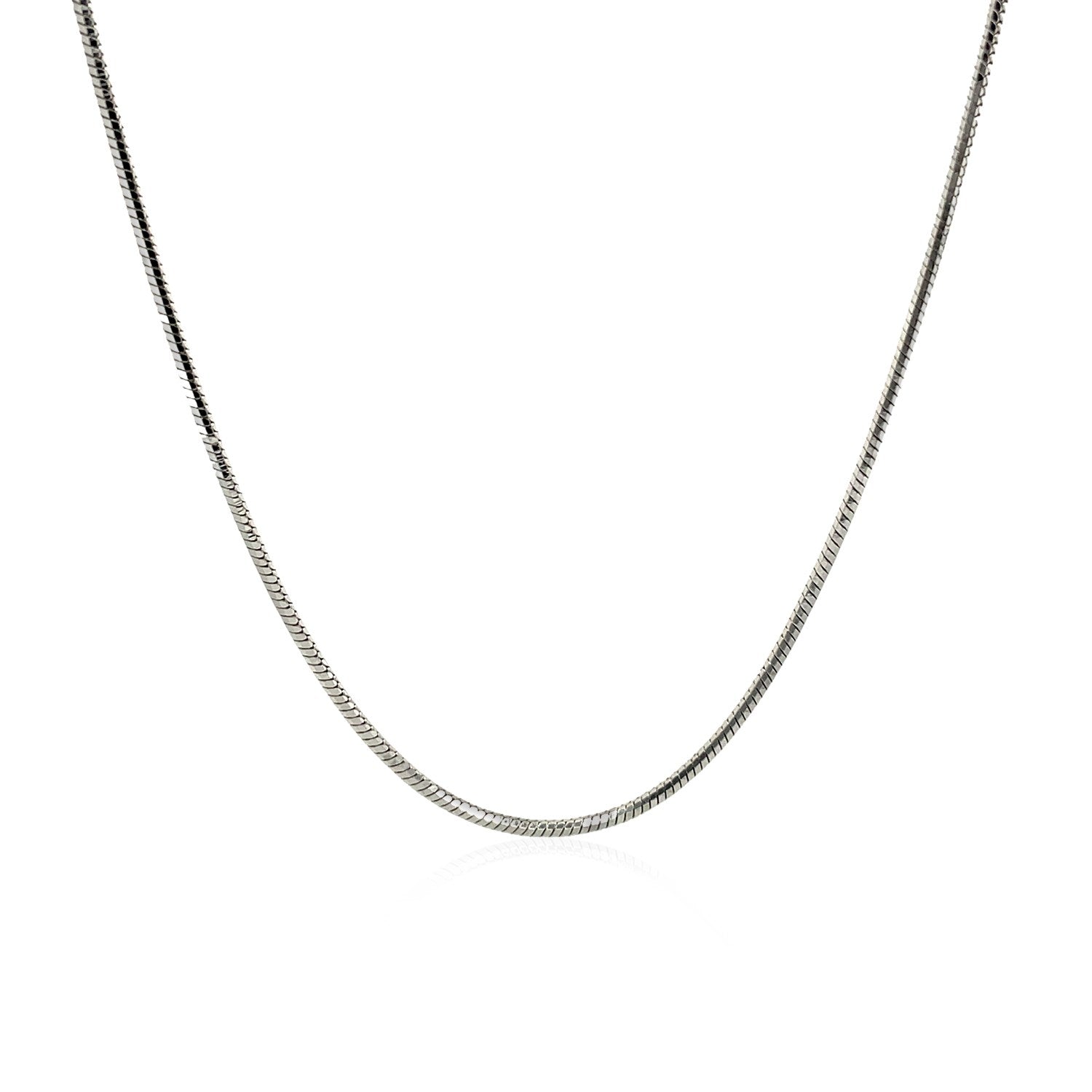 Rhodium-plated sterling silver snake chain, 1.20 mm wide.