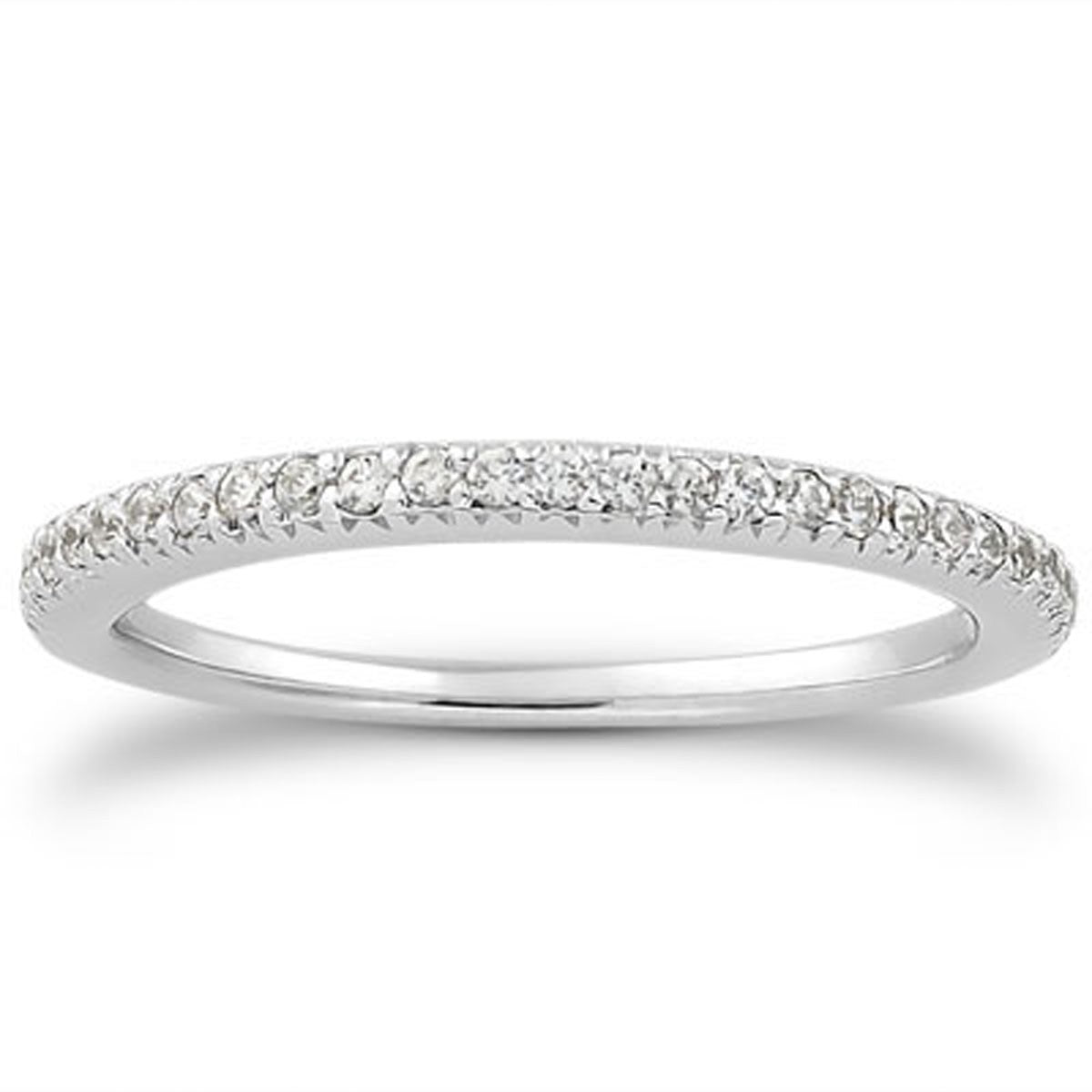 14k white gold pave diamond wedding ring band with fancy engraving.