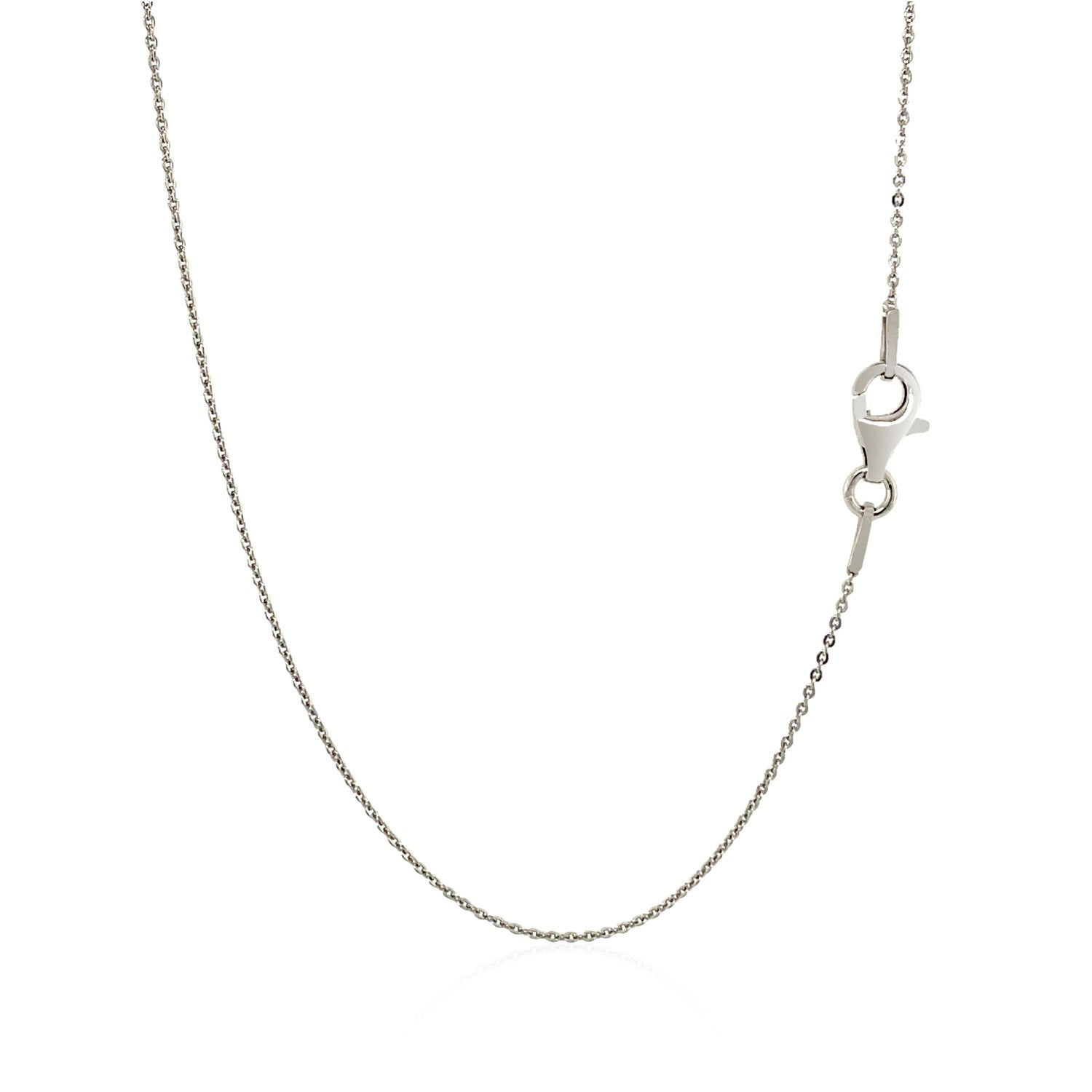 Sterling silver rhodium-plated cable chain with a spring ring clasp.