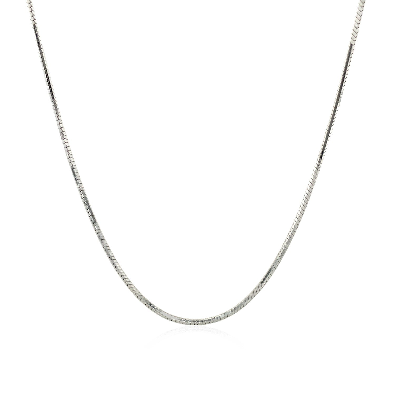 Sterling silver rhodium-plated octagonal snake chain.