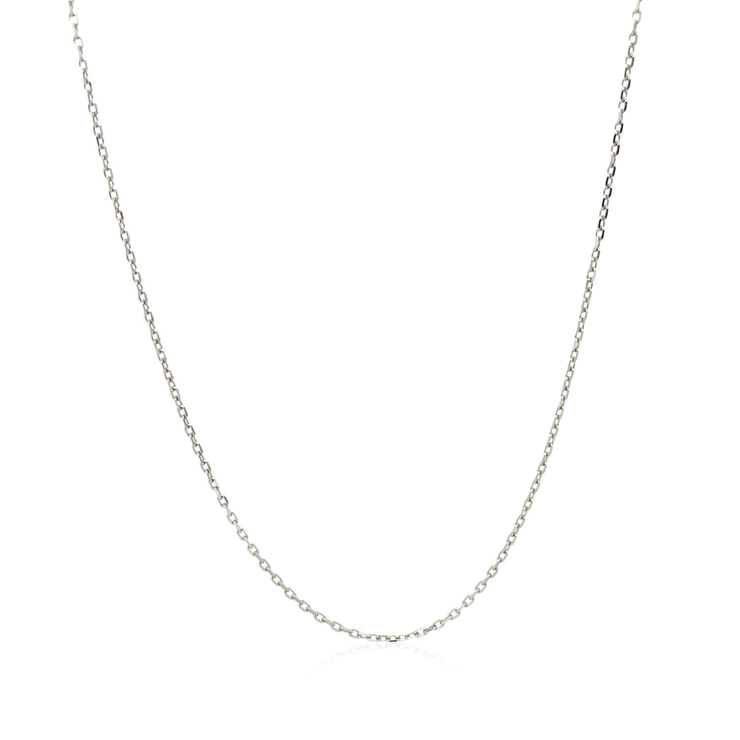 Sterling silver rhodium-plated cable chain with a lobster clasp.