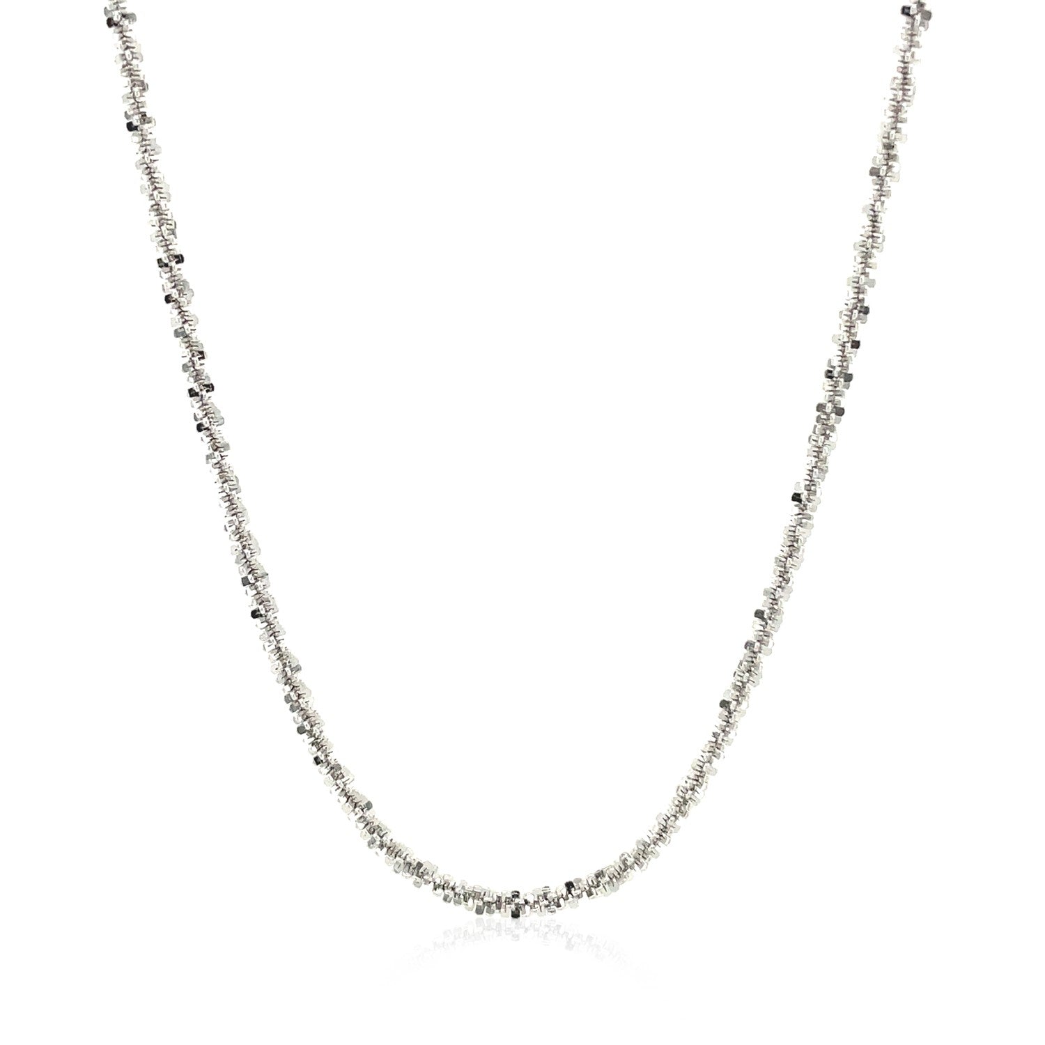 Rhodium-plated sterling silver sparkle chain with a lobster clasp.