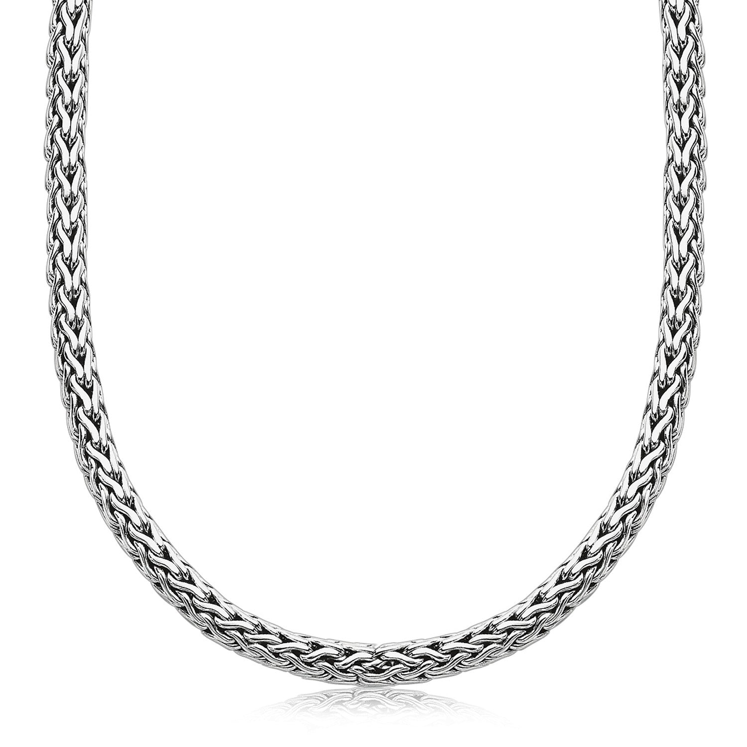 Oxidized sterling silver wheat style chain necklace.