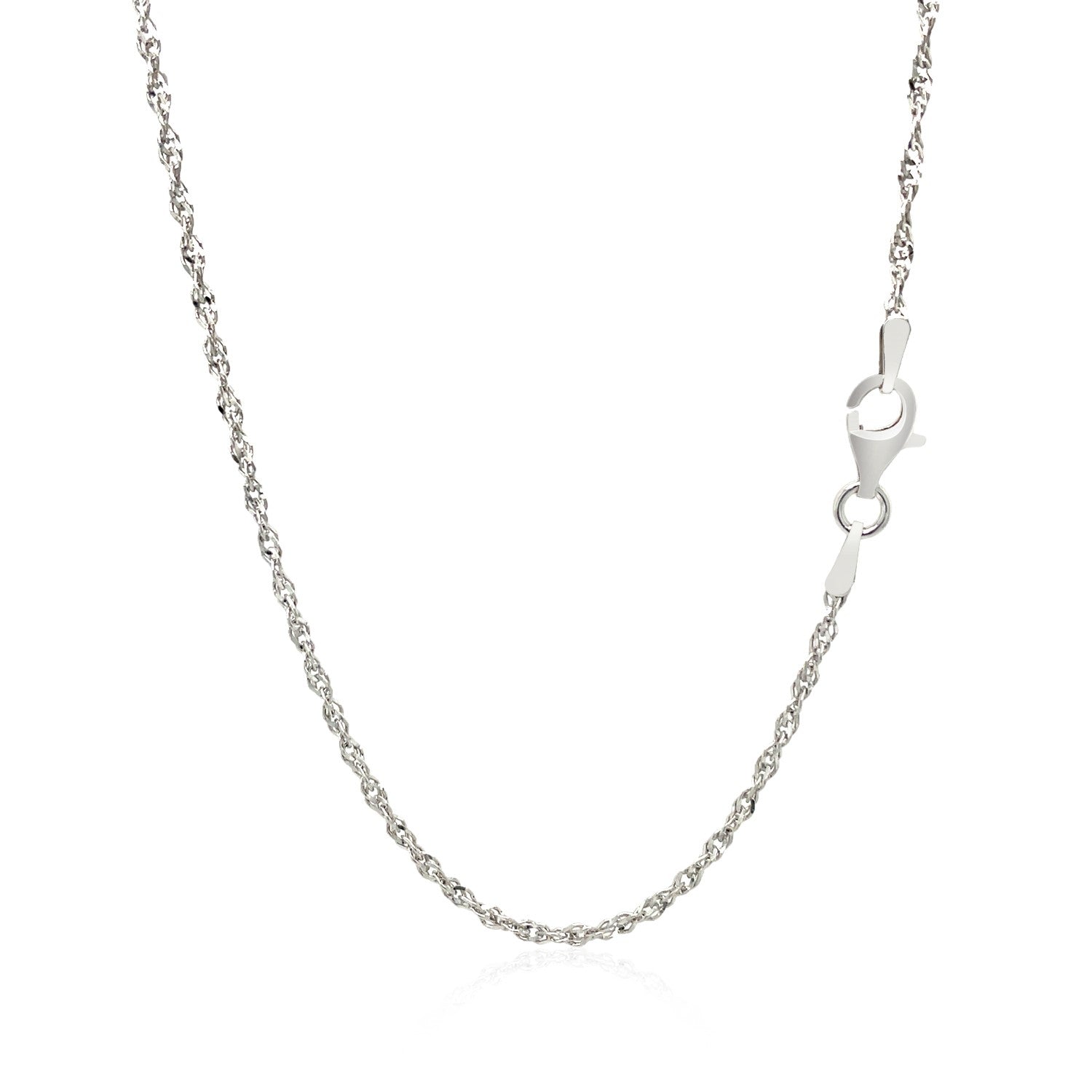 Sterling silver Singapore style chain with a lobster clasp.