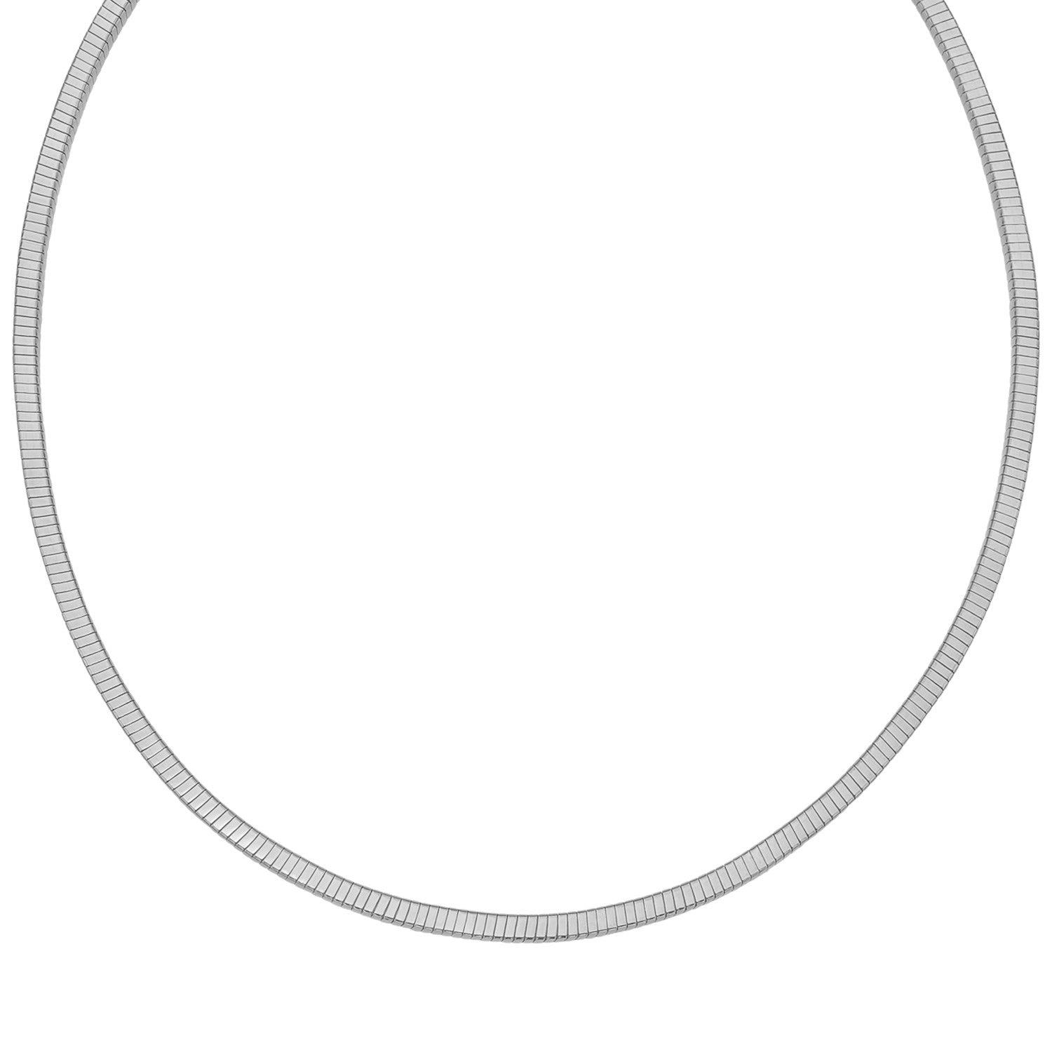 Sterling silver cubogas chain necklace with a sleek, squared profile and high-polish finish.