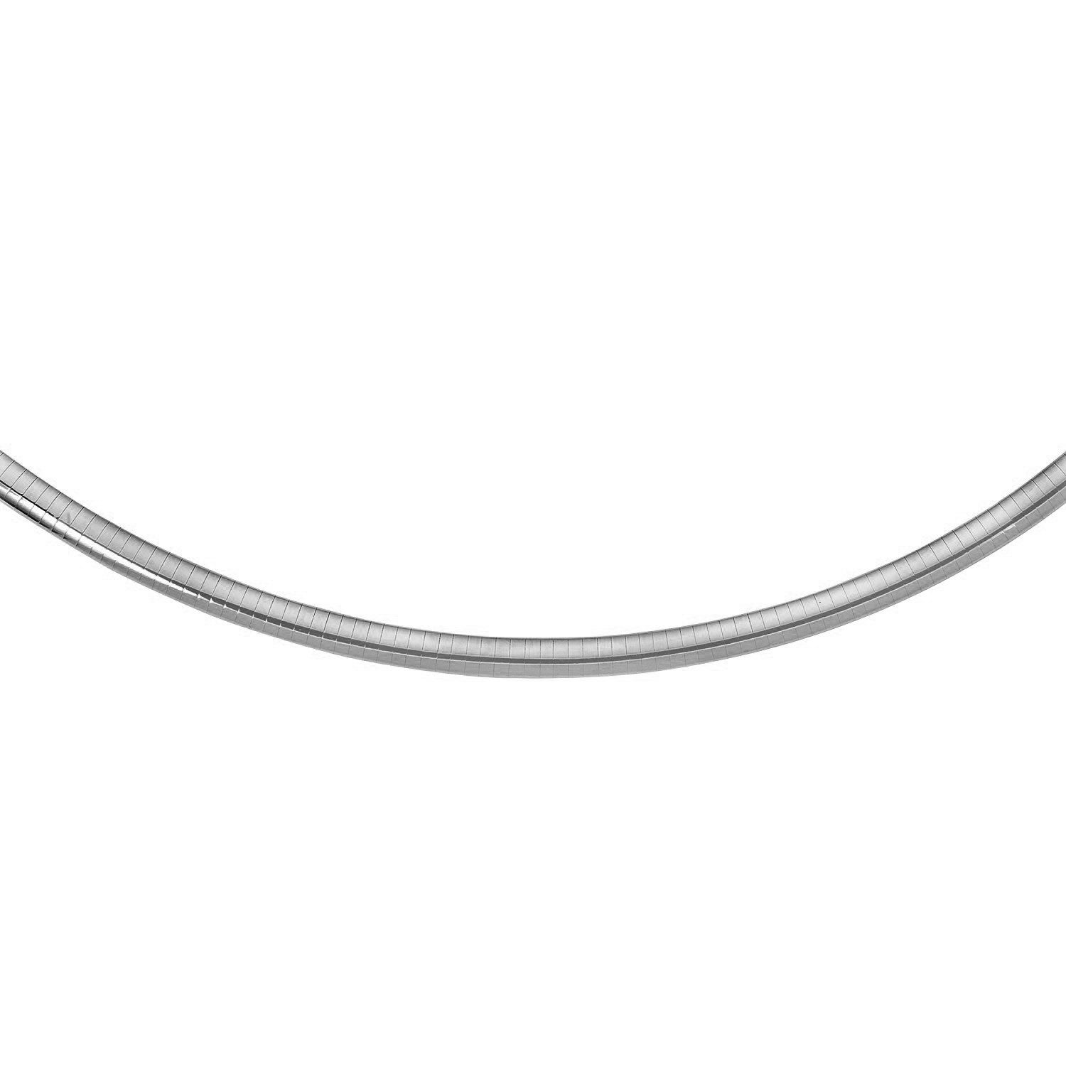 A sterling silver classic omega chain necklace, 6.0mm wide.