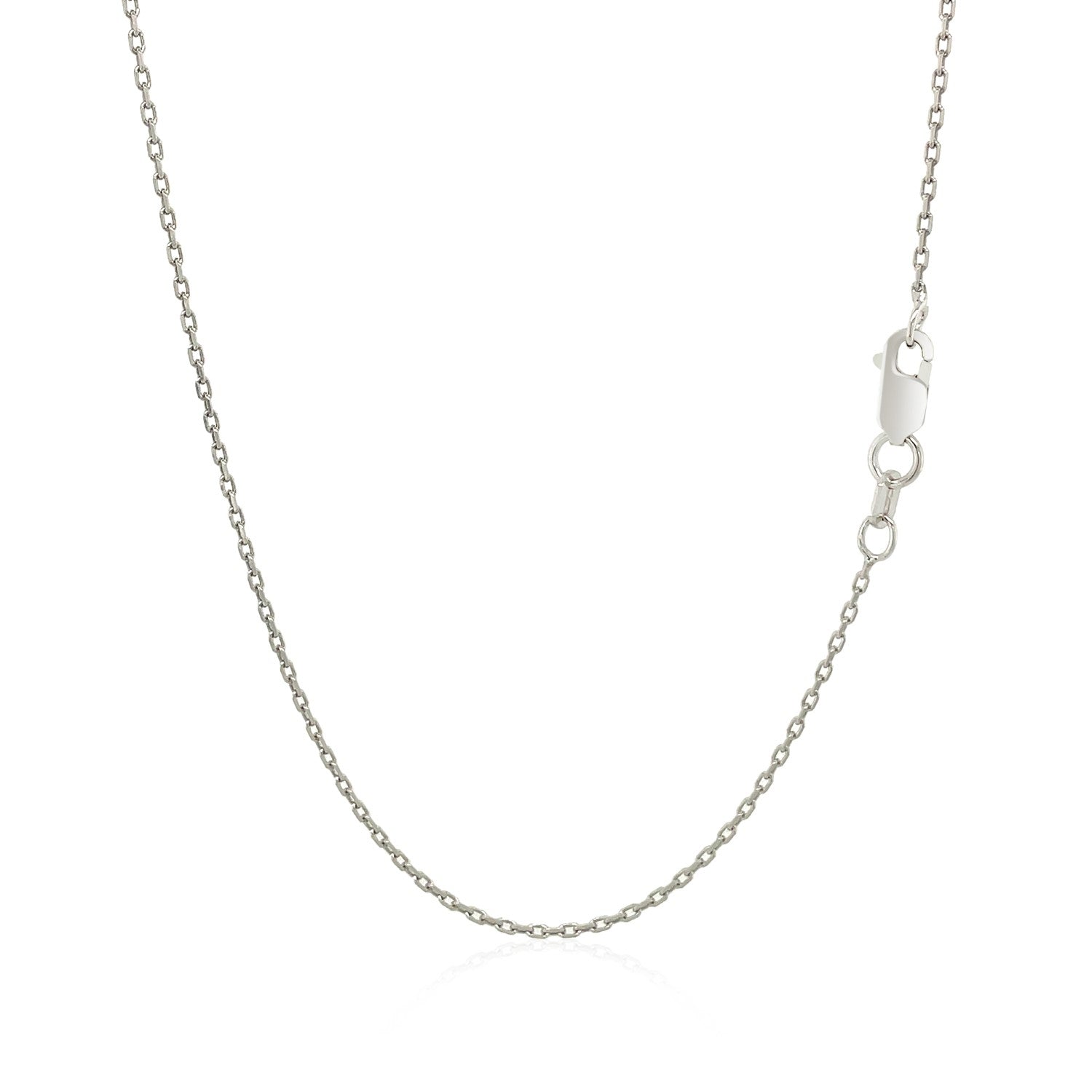 Sterling silver cable chain with a lobster clasp.