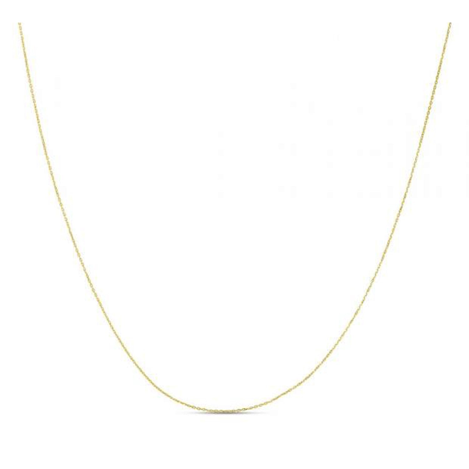 A delicate yellow gold diamond-cut cable chain.