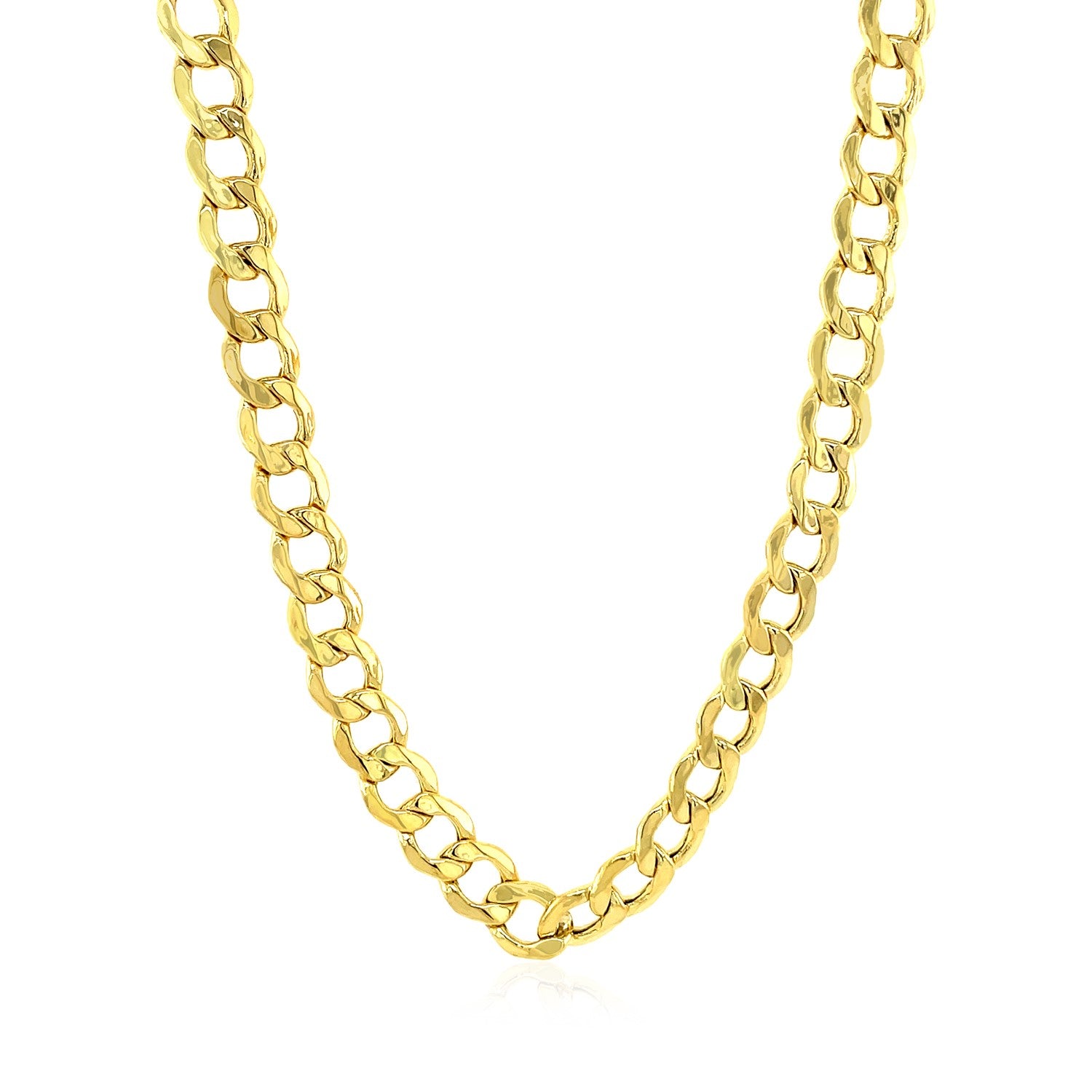 10k yellow gold curb chain with a lobster clasp.