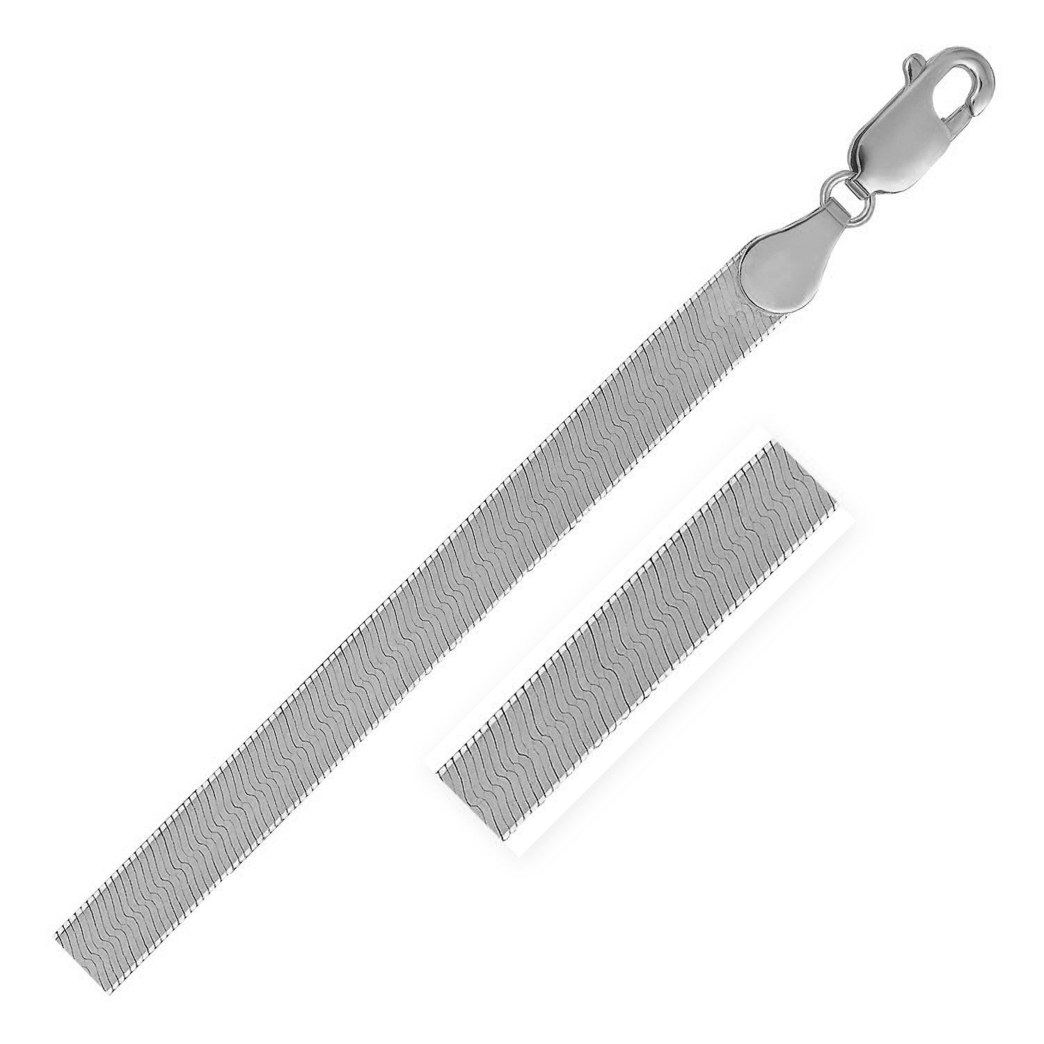 14k white gold super flex herringbone chain with a lobster clasp.