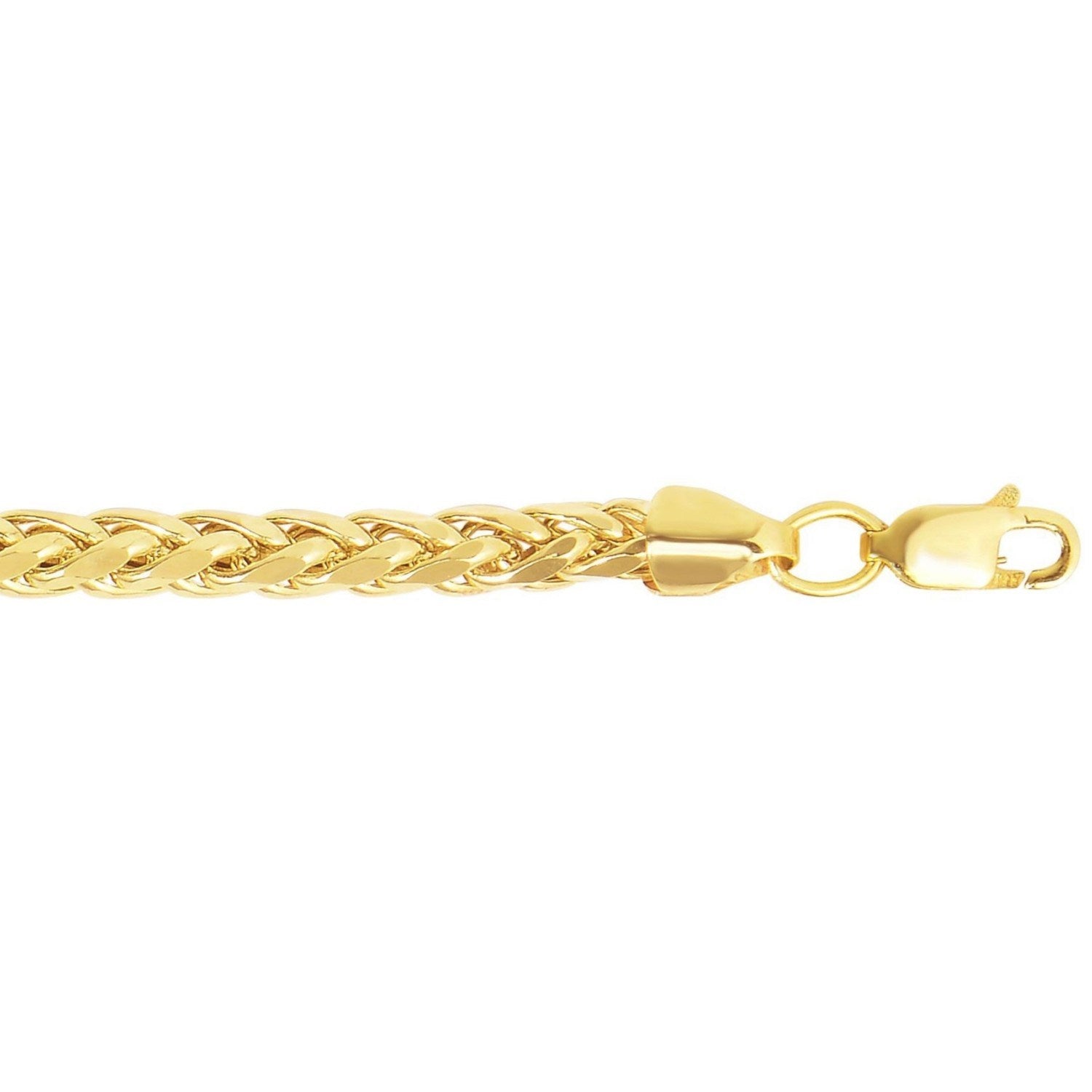A 14k yellow gold diamond-cut round Franco bracelet with a lobster clasp.