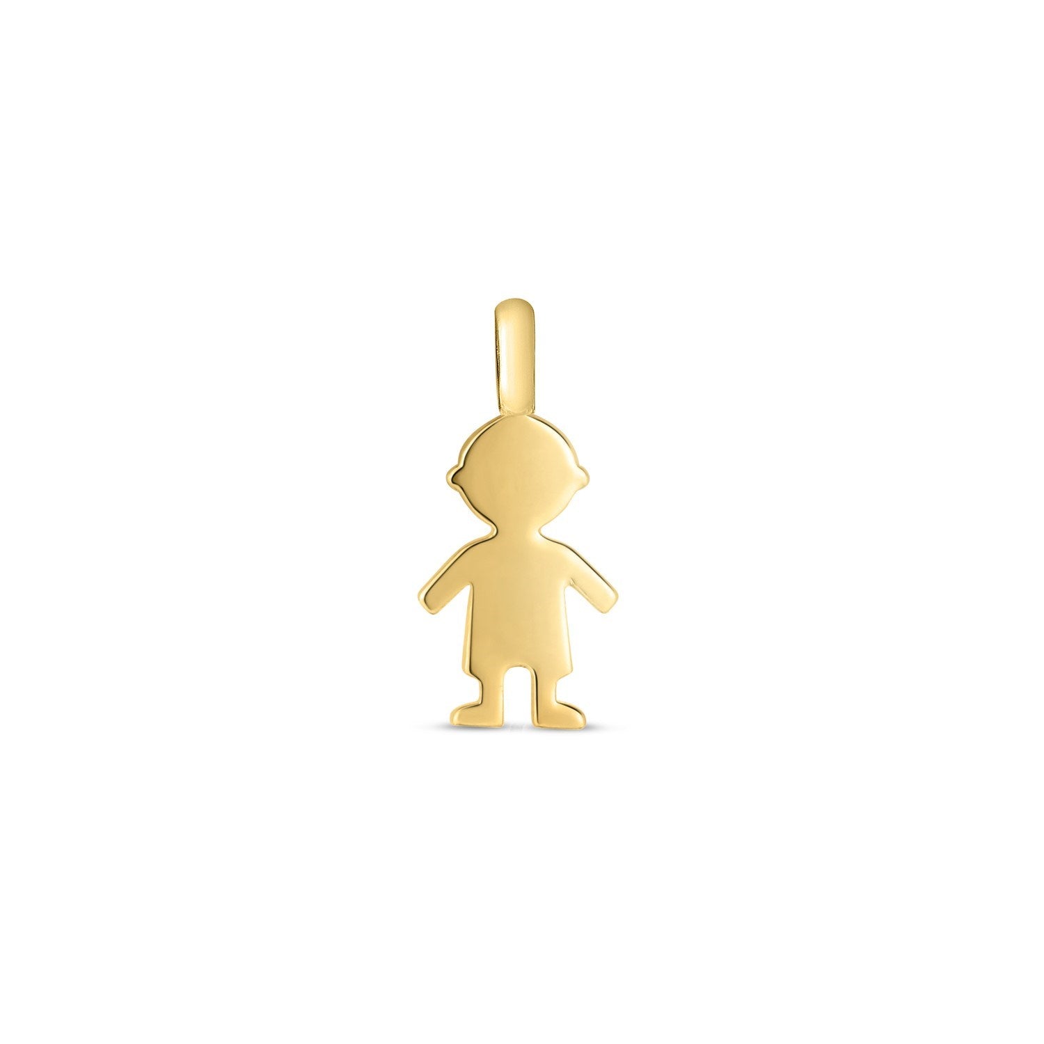 14k yellow gold mini boy charm with a high polish finish.
