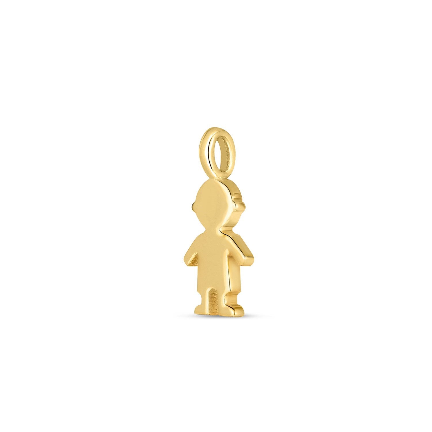14k yellow gold mini boy charm with a high polish finish.