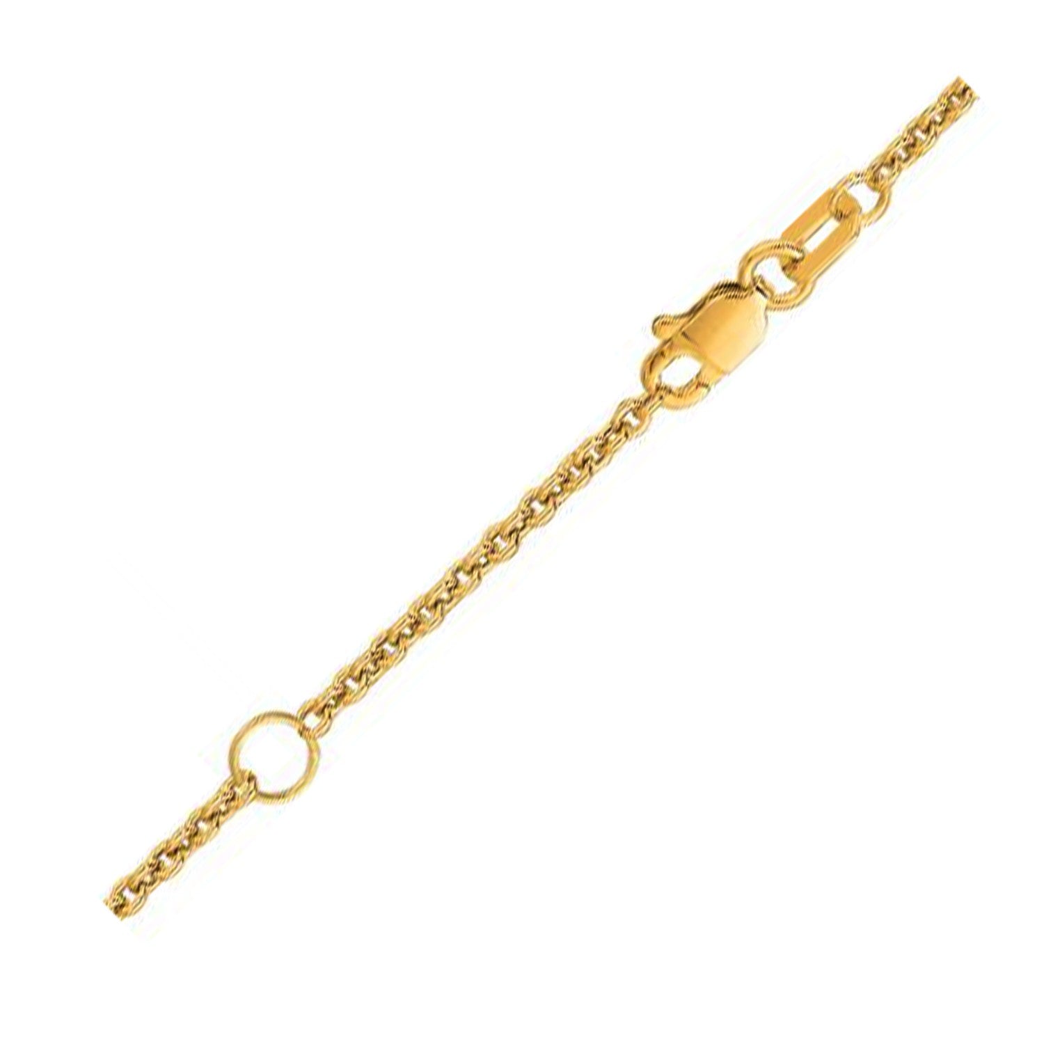 Extendable 18k yellow gold cable chain with a lobster clasp.