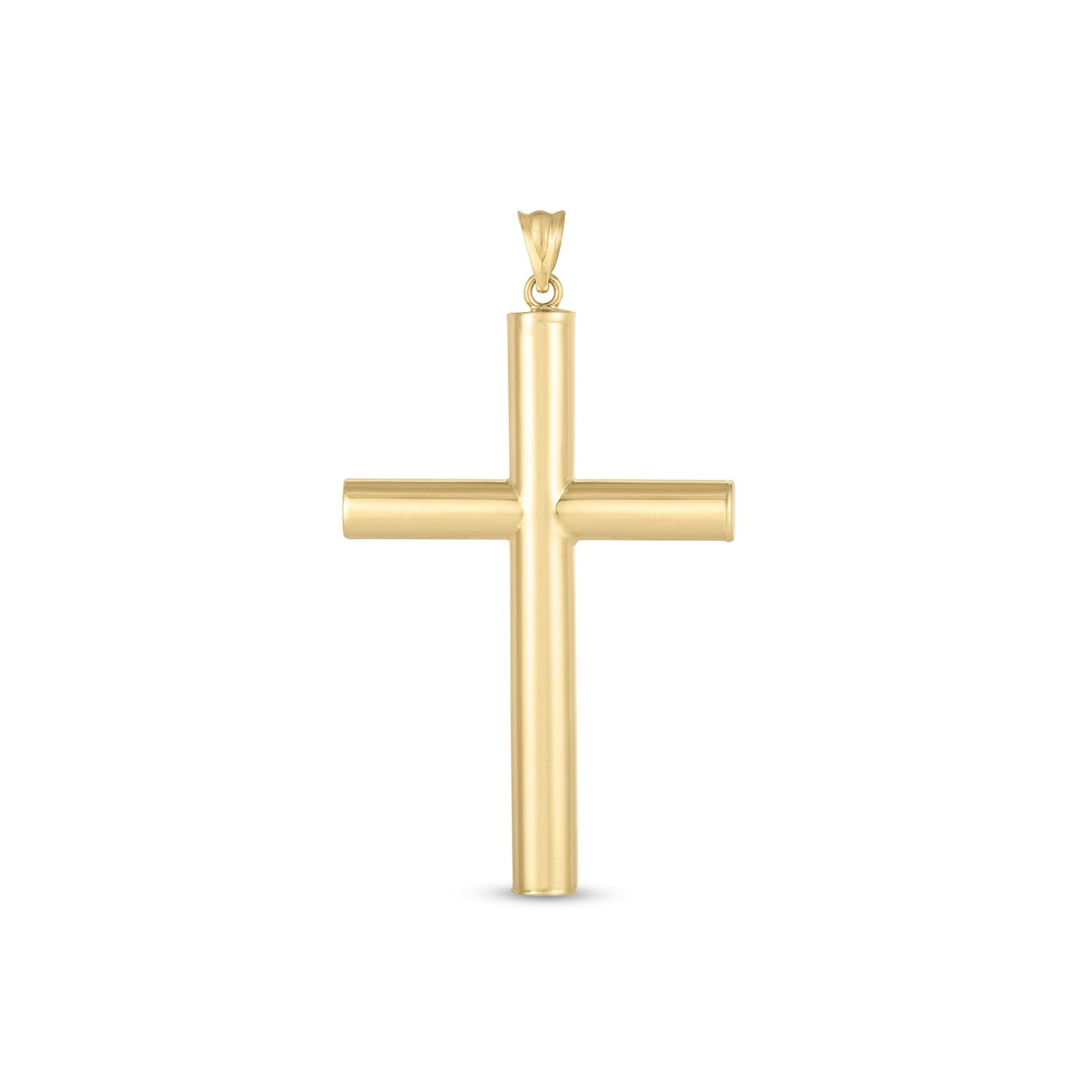 14k yellow gold high polish classic cross pendant.