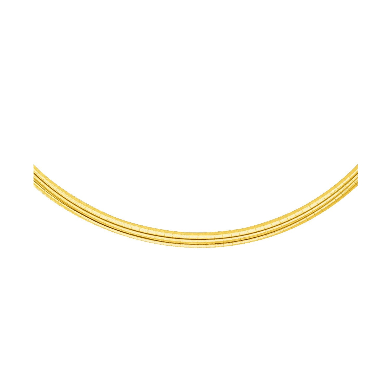 14k yellow gold omega chain with a high polish finish.