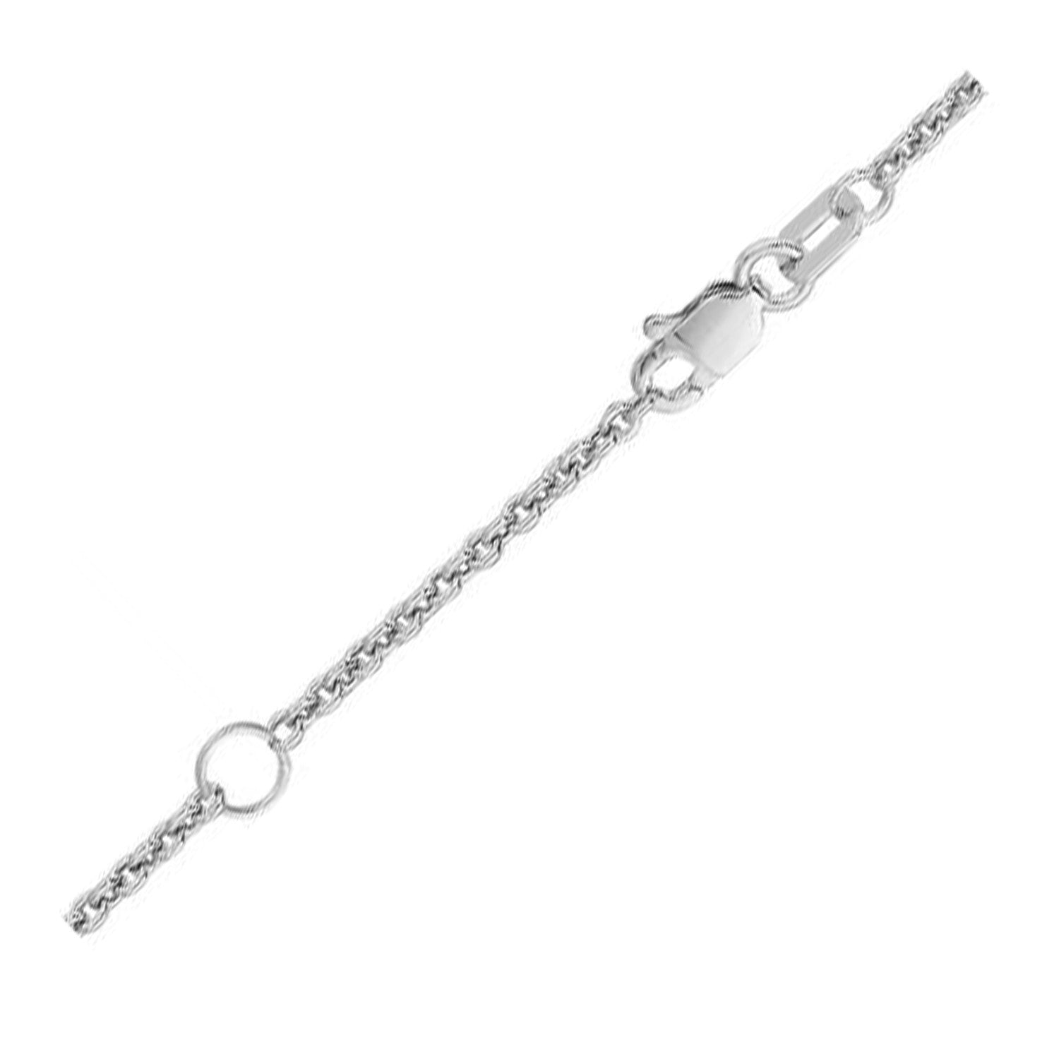 Extendable 18k white gold cable chain with a lobster clasp.