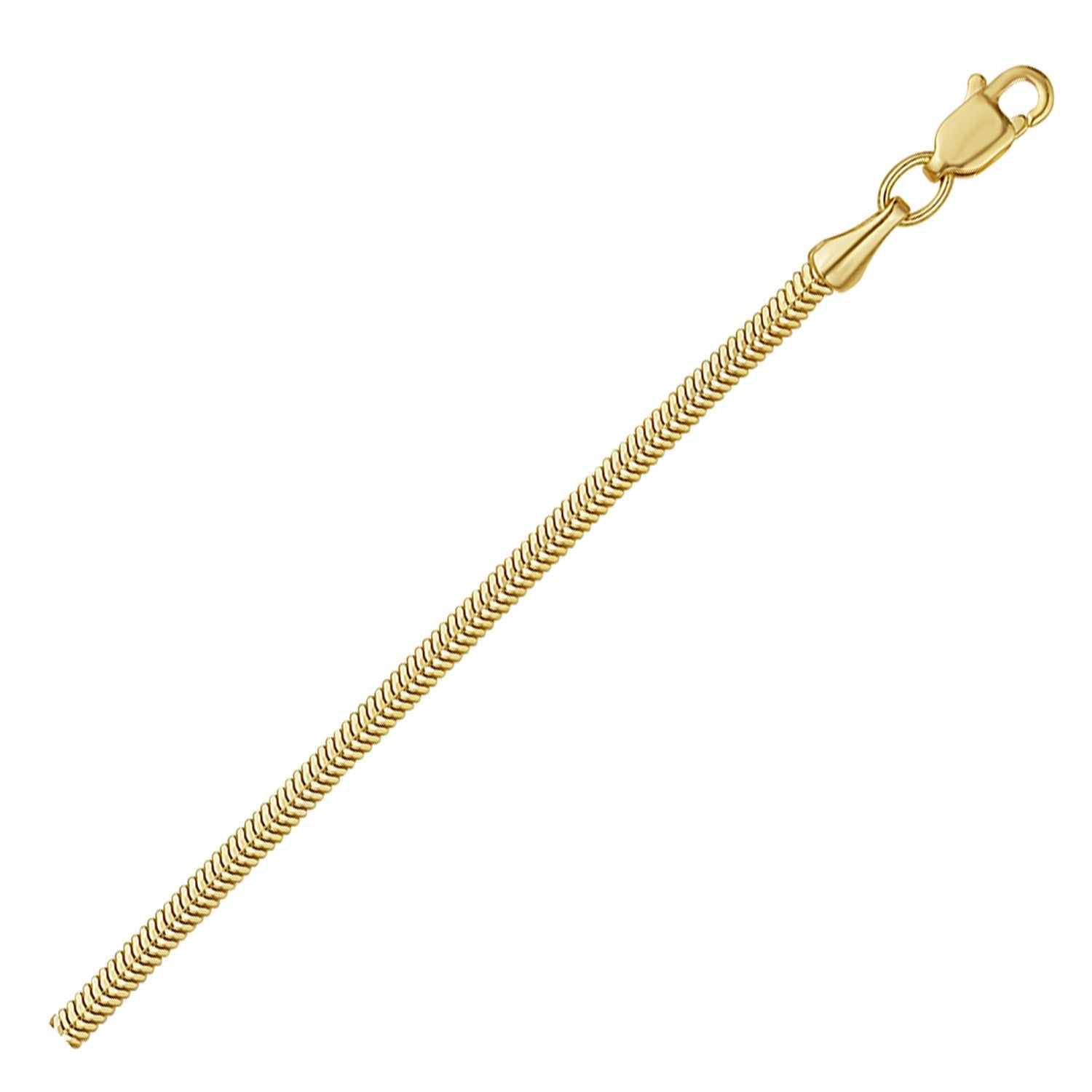 14K yellow gold oval snake chain with a lobster clasp.