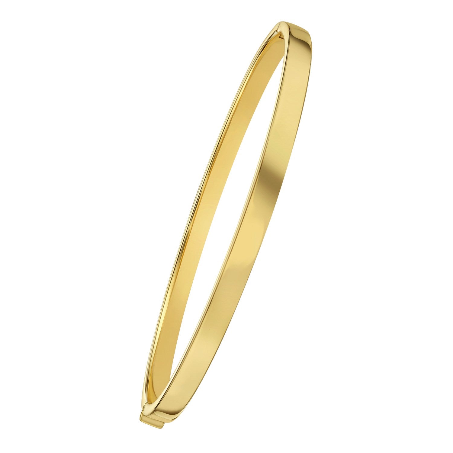 14K yellow gold classic bangle with a polished finish.