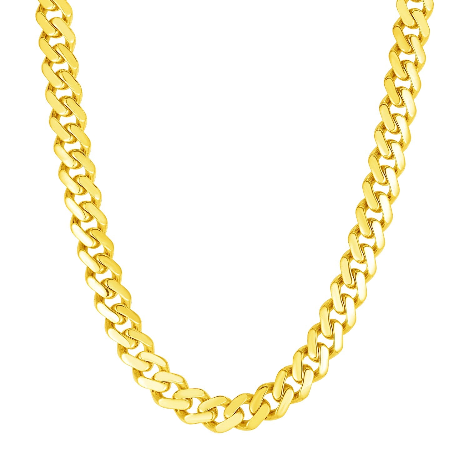 14k yellow gold 22-inch polished curb chain necklace.