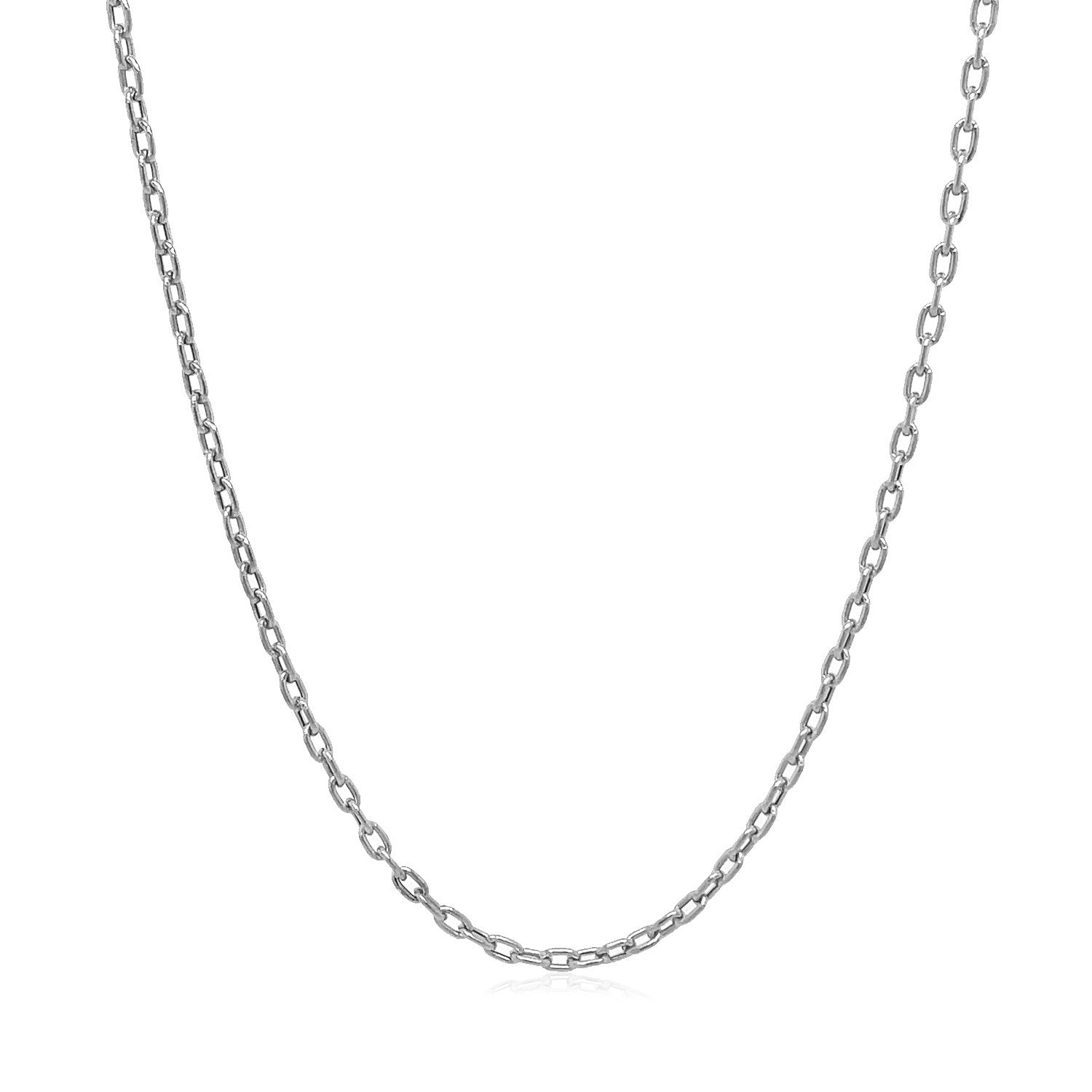 A 14k white gold double extendable cable chain.
