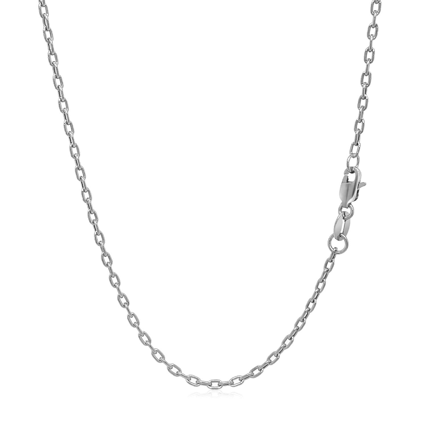 14k white gold double extendable cable chain with a lobster clasp.
