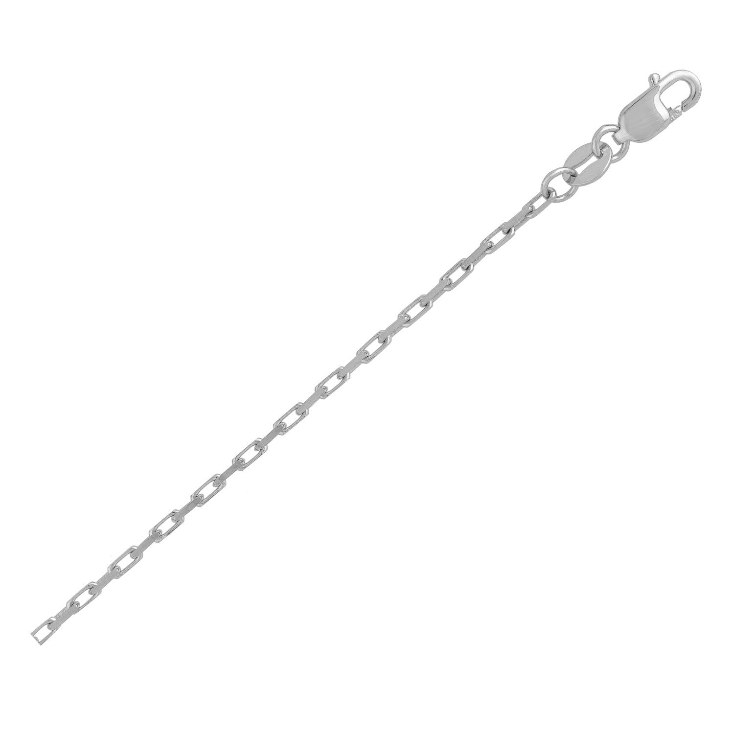 14k white gold French cable chain with a lobster clasp.