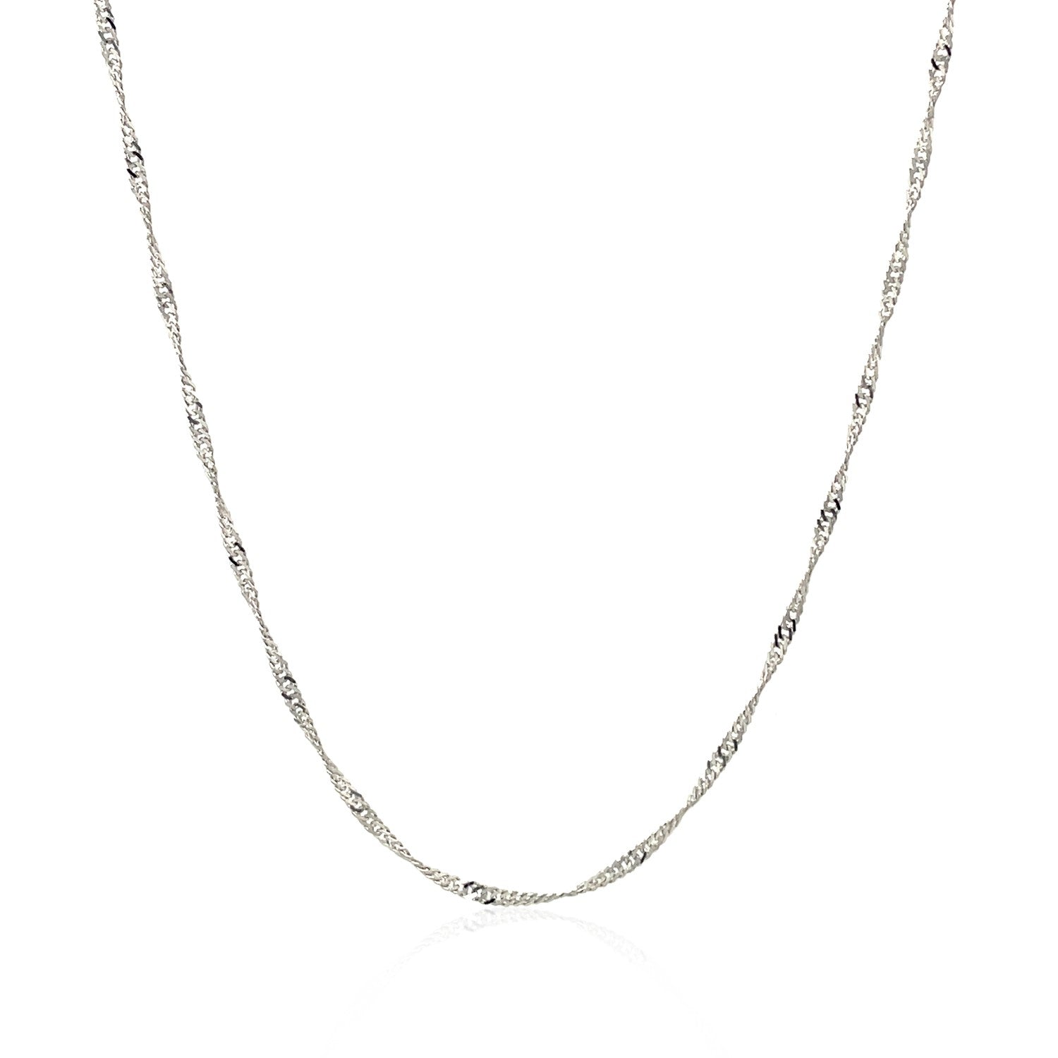 14k white gold Singapore chain with a lobster clasp.