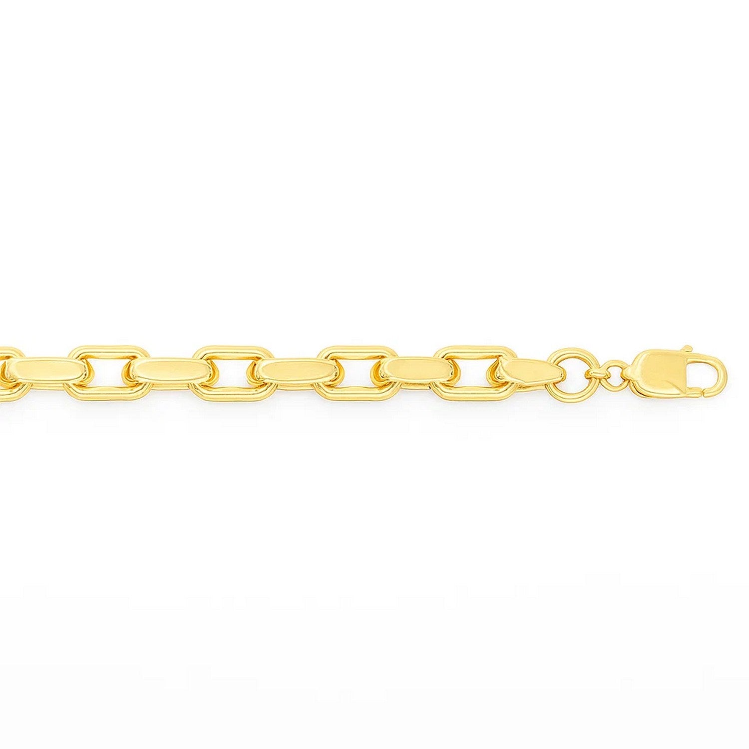14k yellow gold French cable chain bracelet with a lobster clasp.