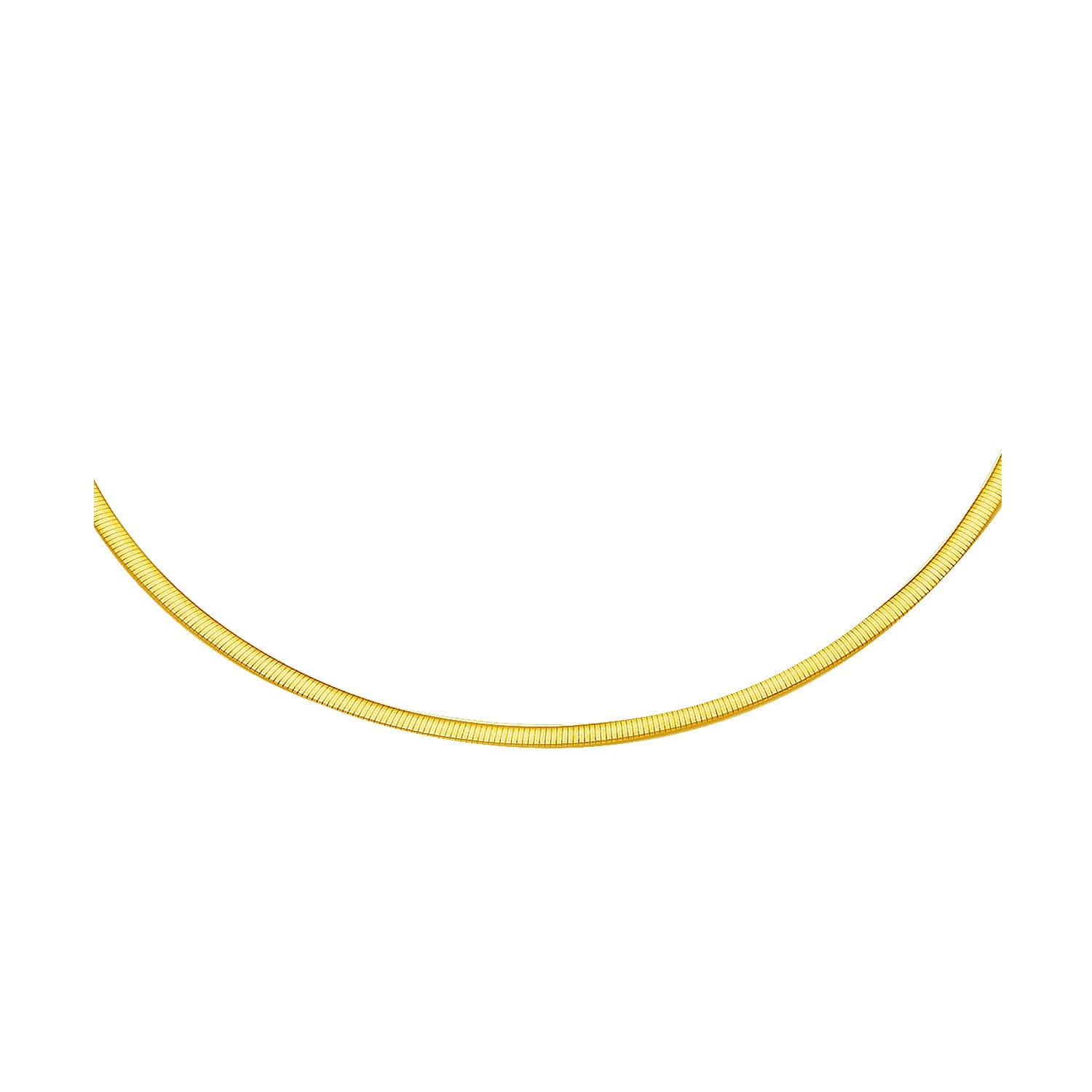 A 2.5mm 14k two-tone gold reversible omega necklace.
