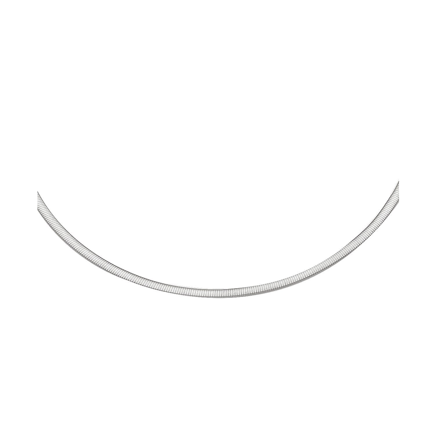A reversible 14k two-tone gold omega necklace, 2.5mm wide.