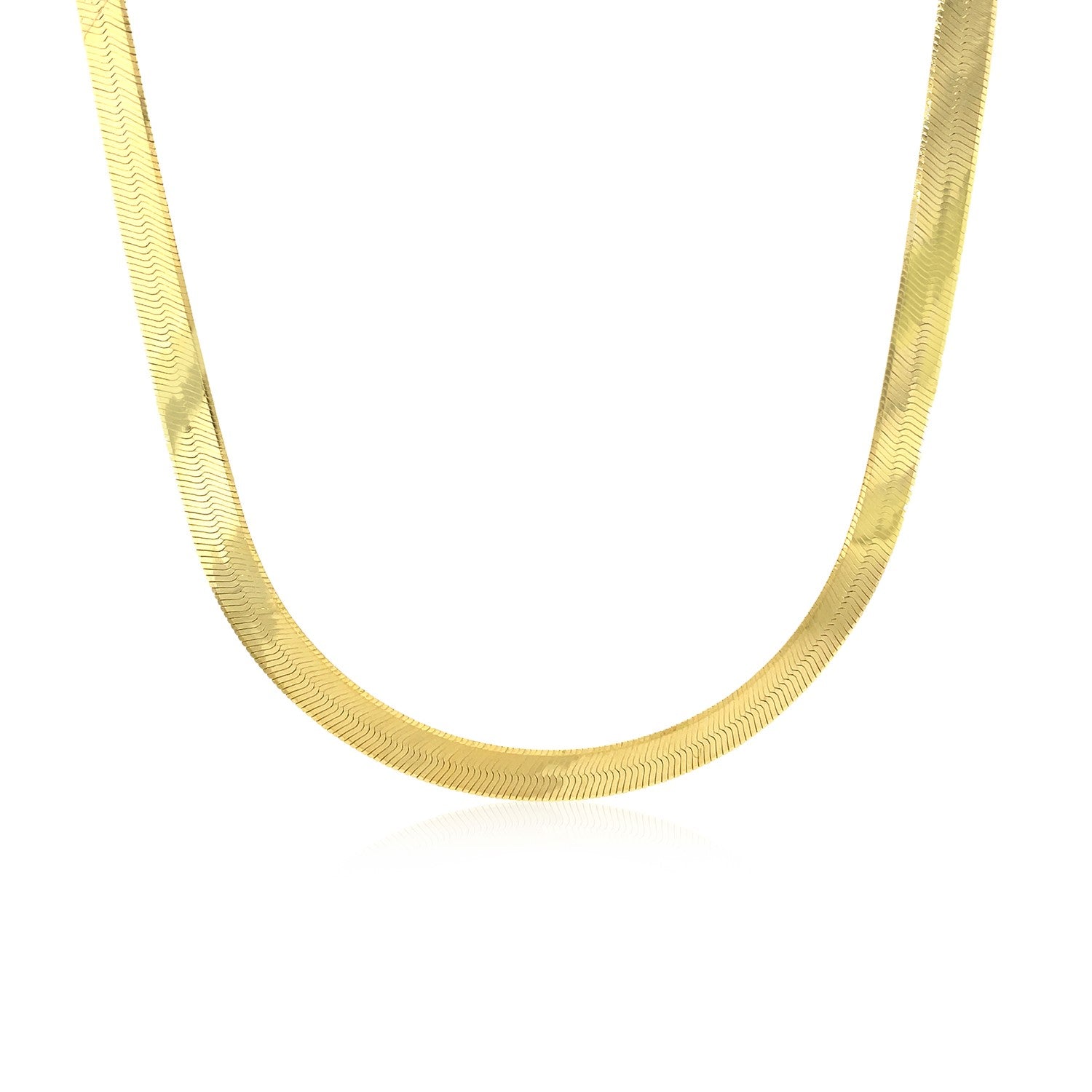 14k yellow gold super flex herringbone chain, 6.00 mm wide.