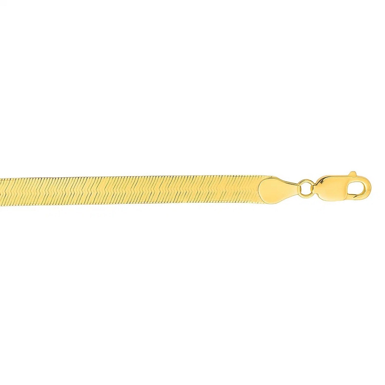 14k yellow gold super flex herringbone bracelet with a lobster clasp.