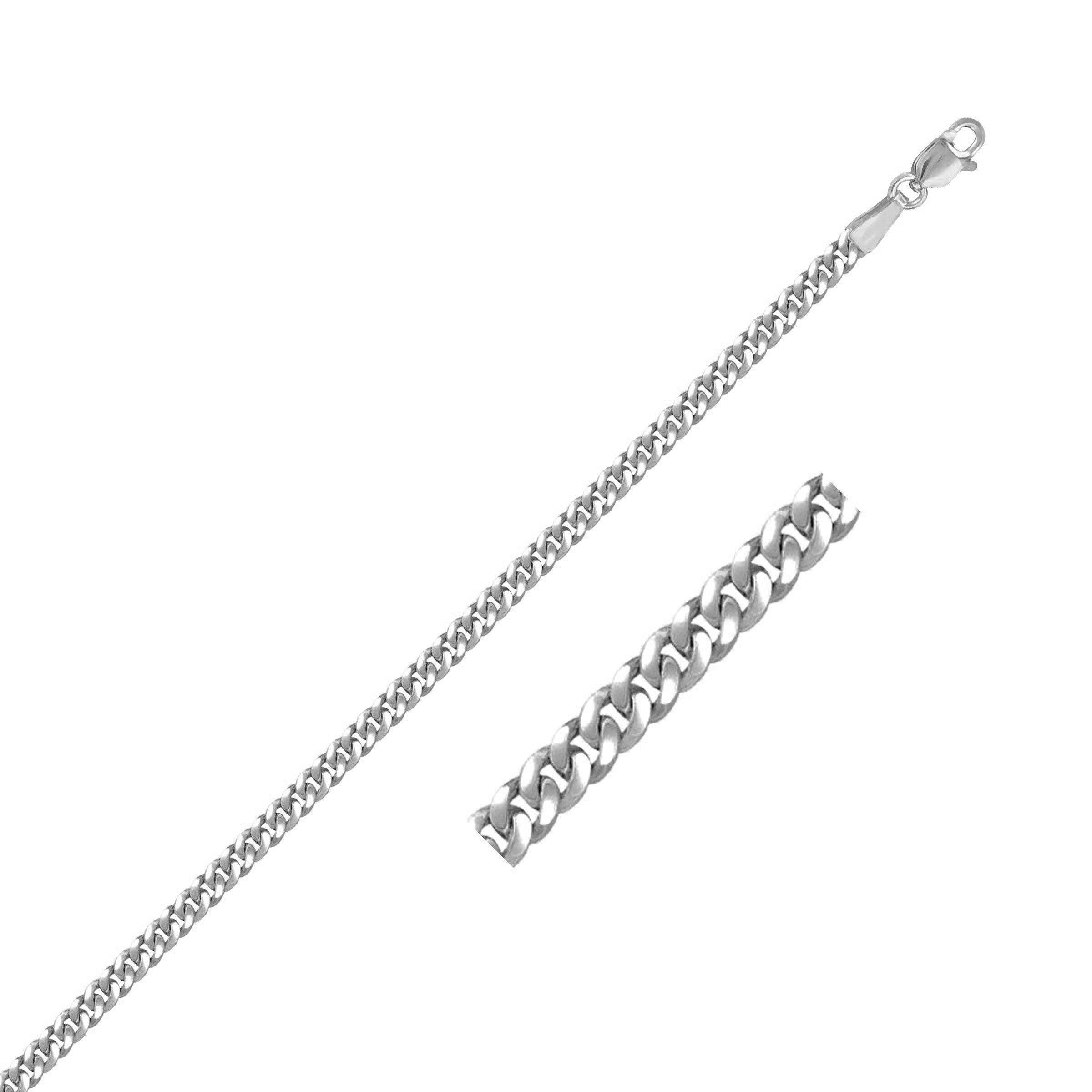 14K white gold gourmette chain with a lobster clasp.
