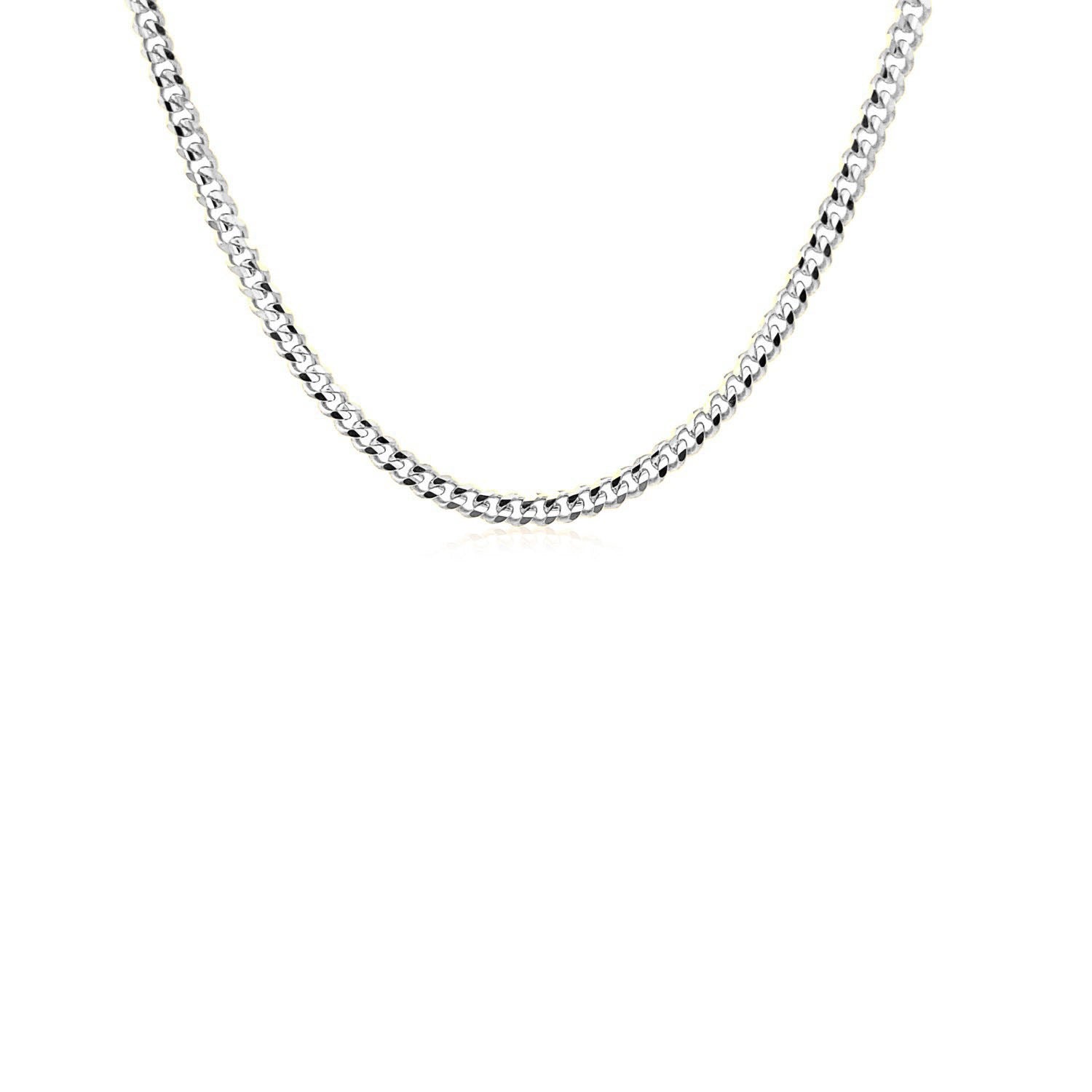 A 14K white gold gourmette chain with a 2.80 mm width.