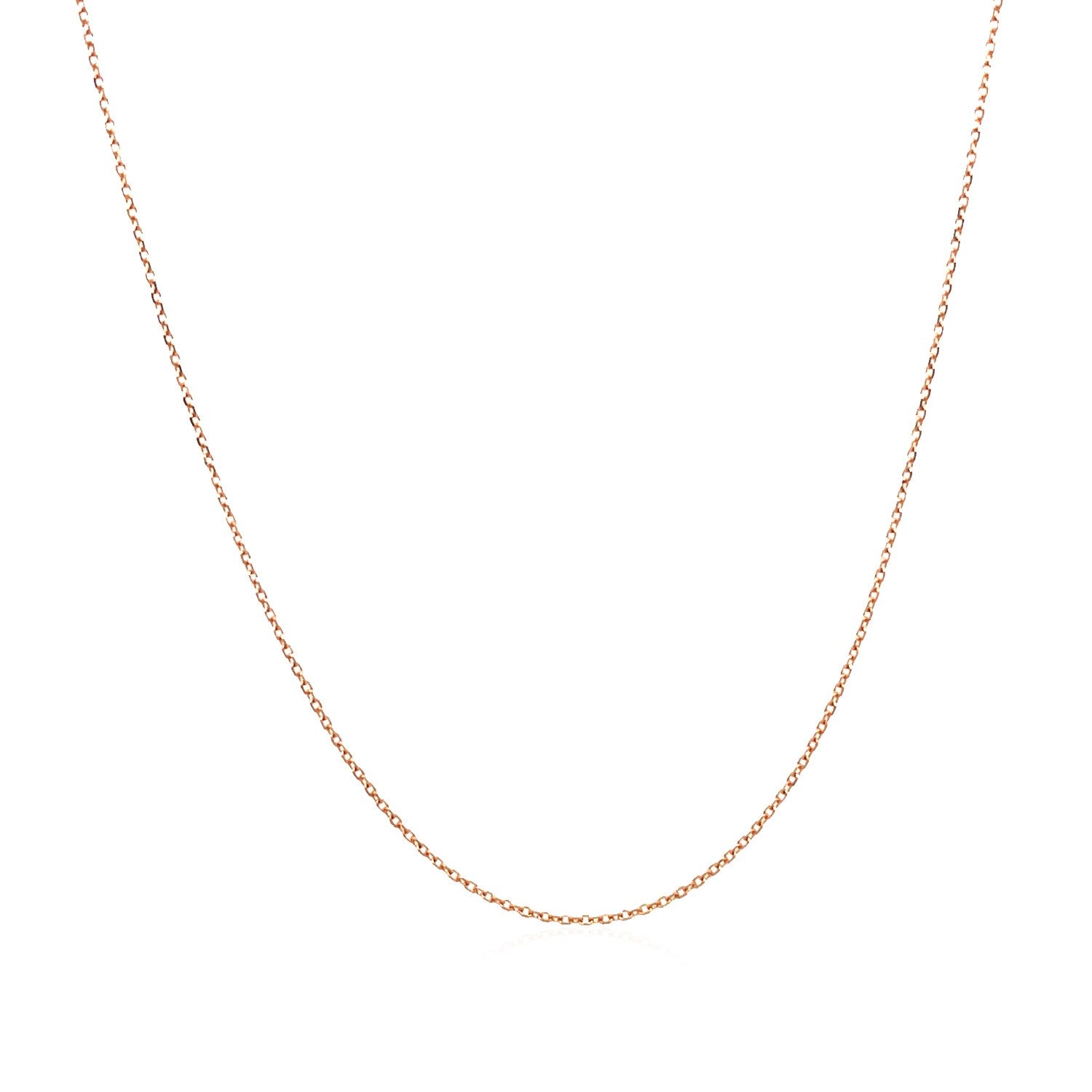 14k rose gold diamond cut cable link chain.