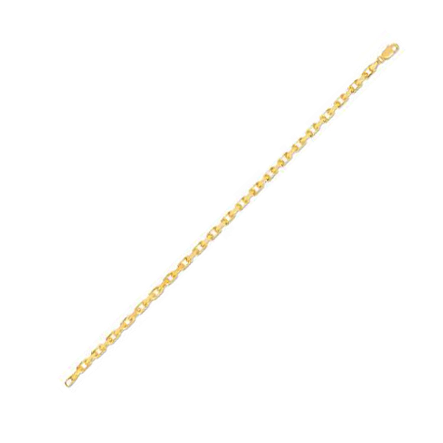 14k yellow gold French cable link chain with a lobster clasp.