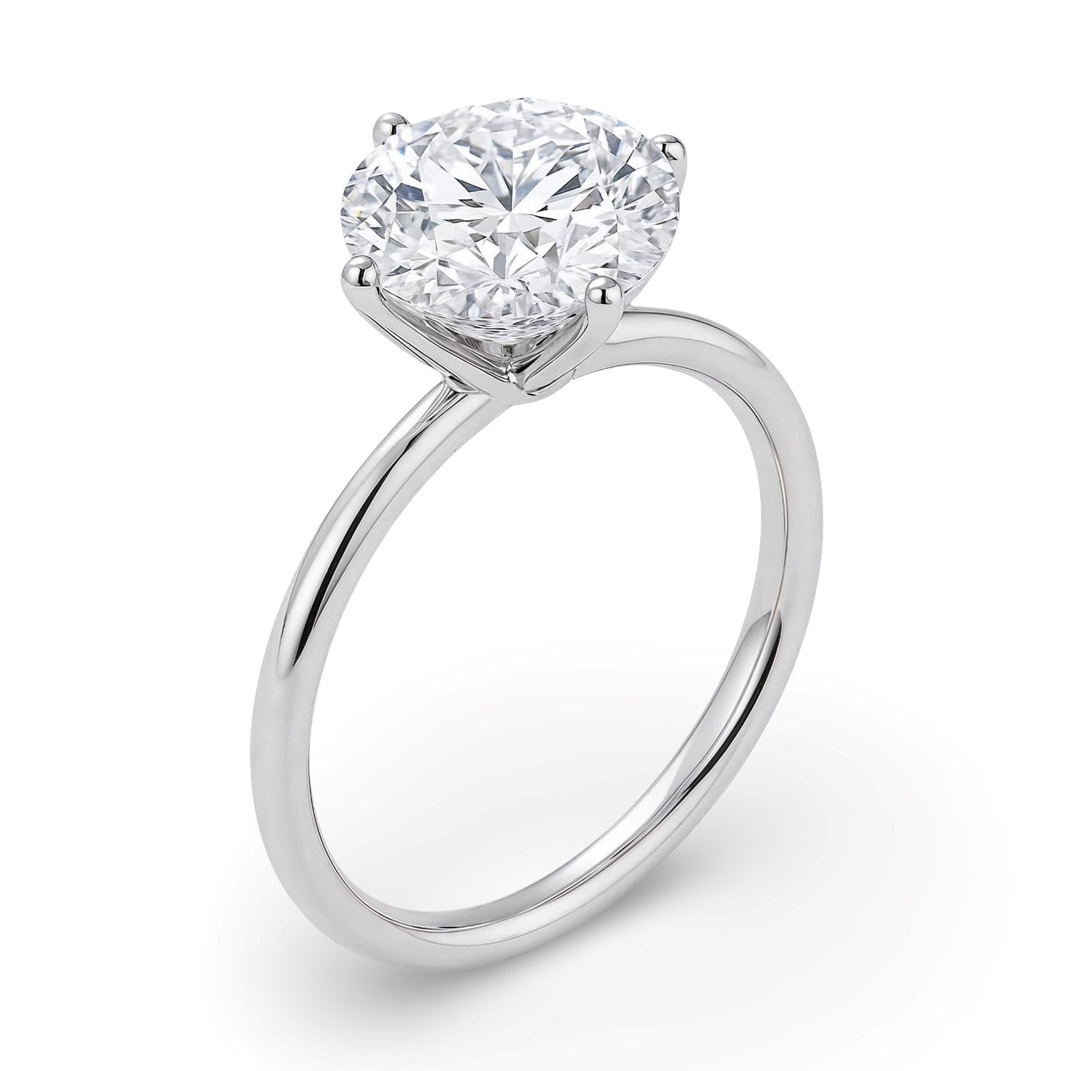 2 Carat Round Lab Grown IGI G/VS1 Diamond Solitaire Ring in 10K White Gold.
