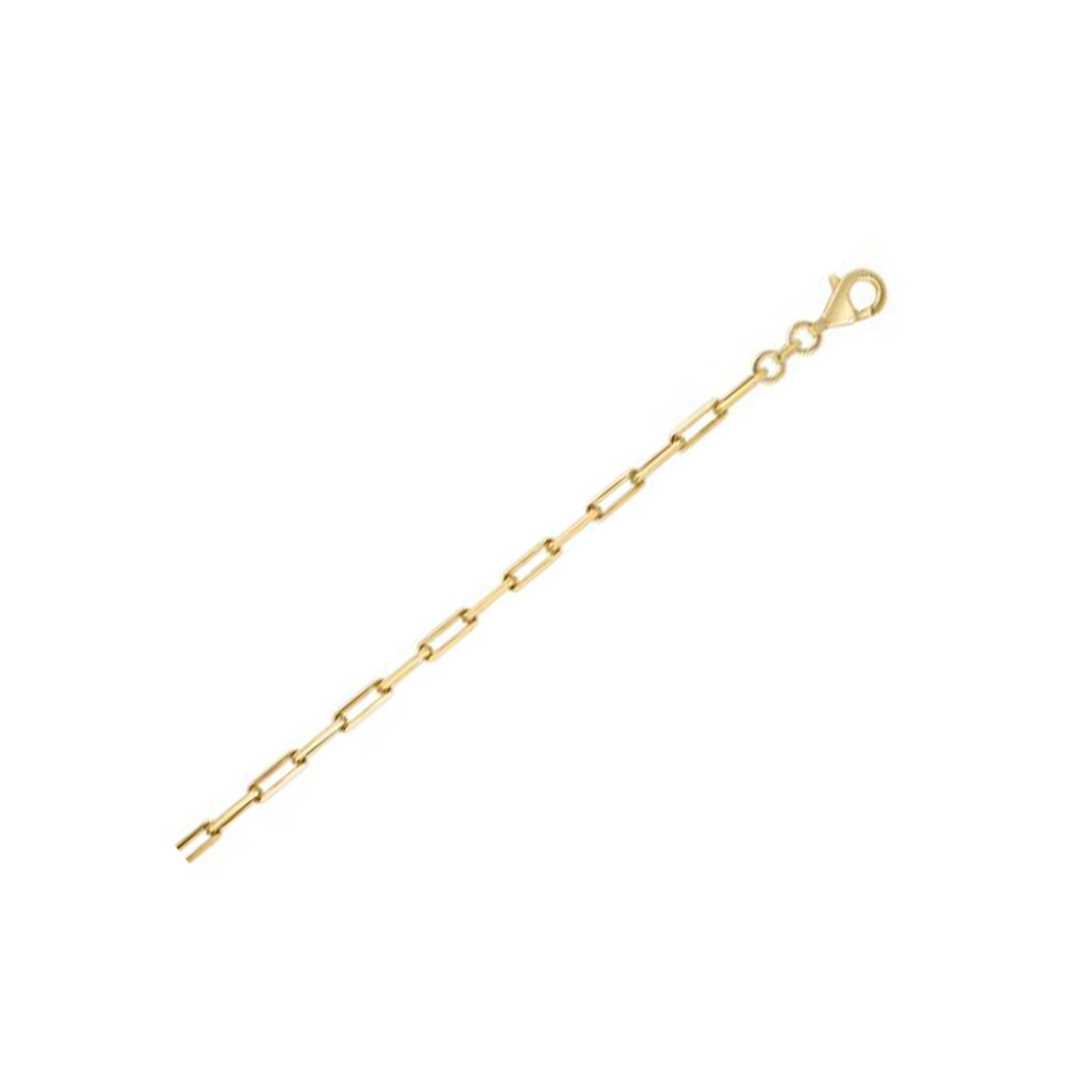 Sterling silver gold-plated paperclip chain with a lobster clasp.