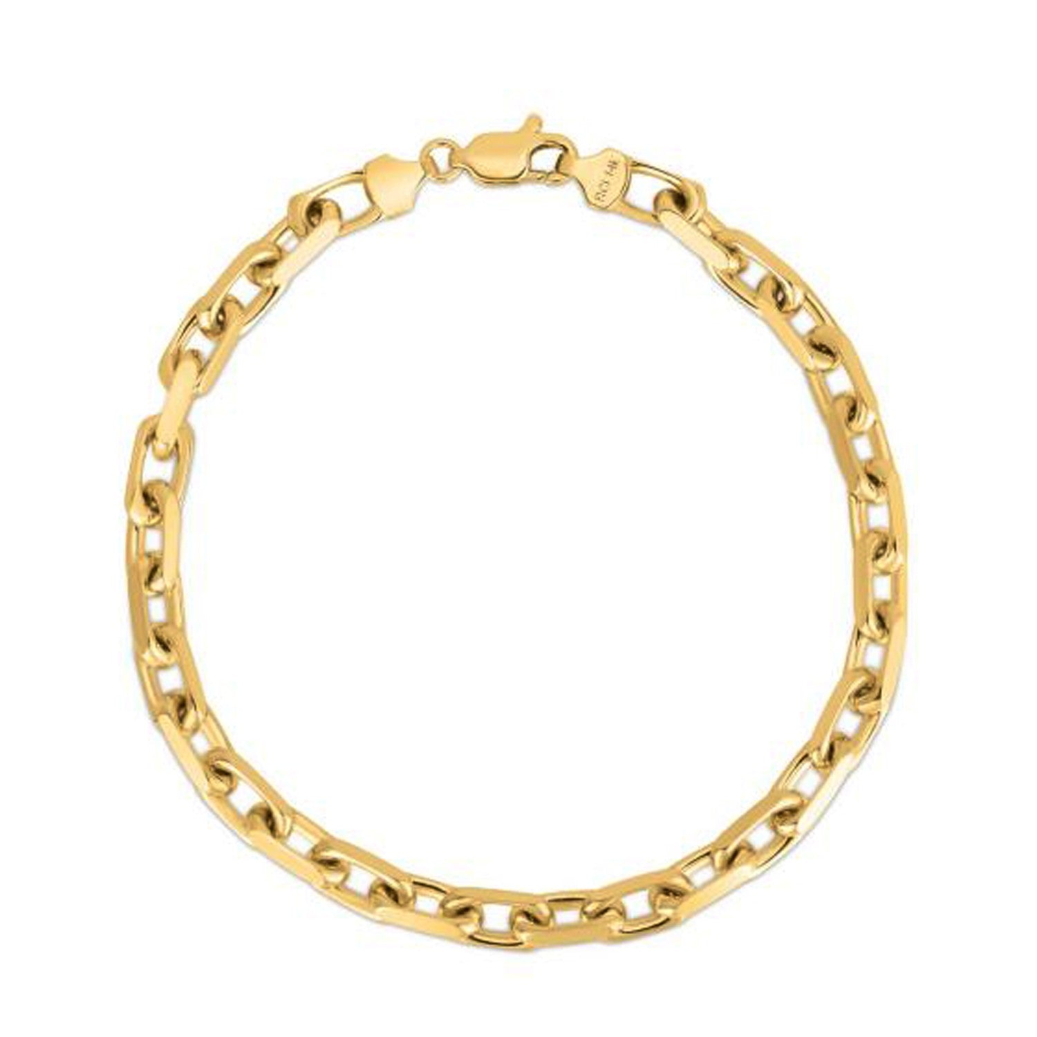 14k yellow gold French cable chain bracelet with a lobster clasp.