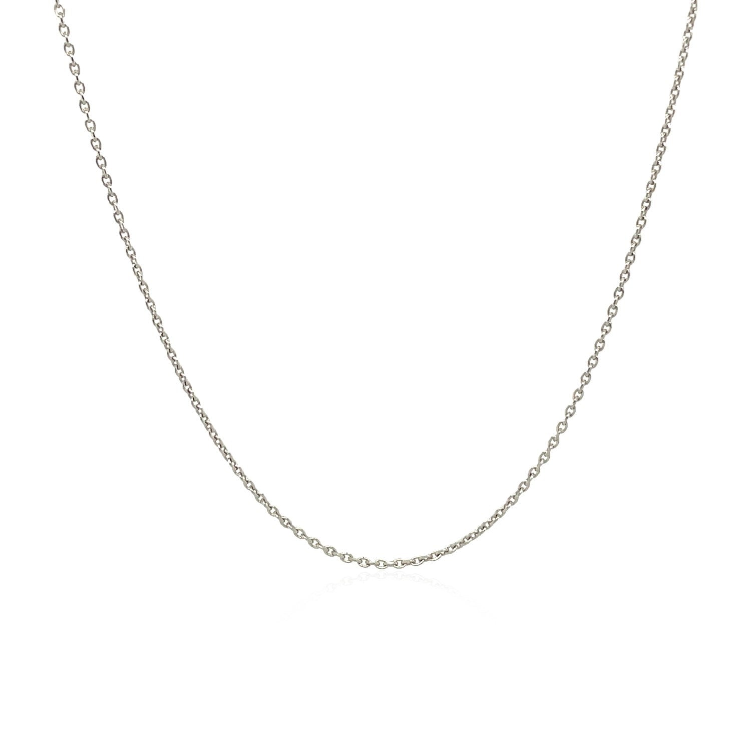 A thin 10k white gold oval cable link chain.