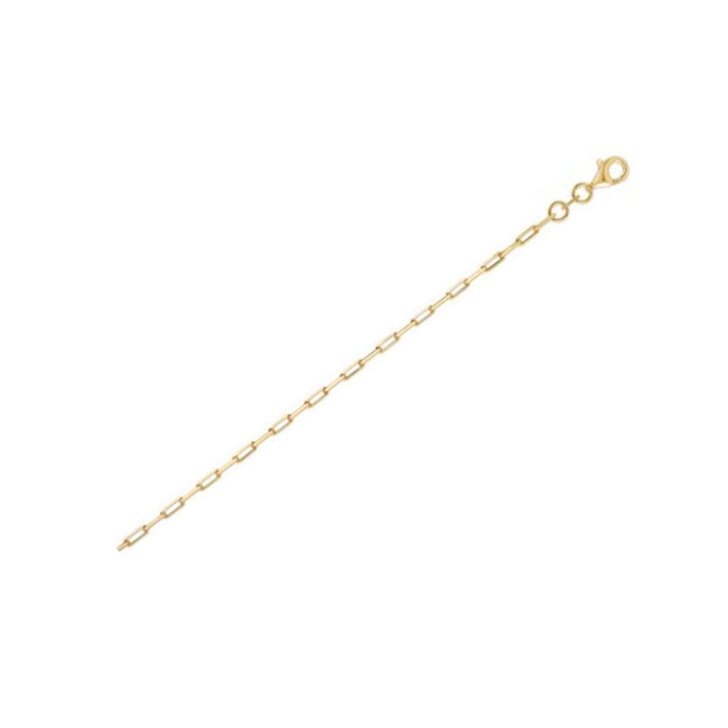 Gold-plated sterling silver paperclip chain with a lobster clasp.
