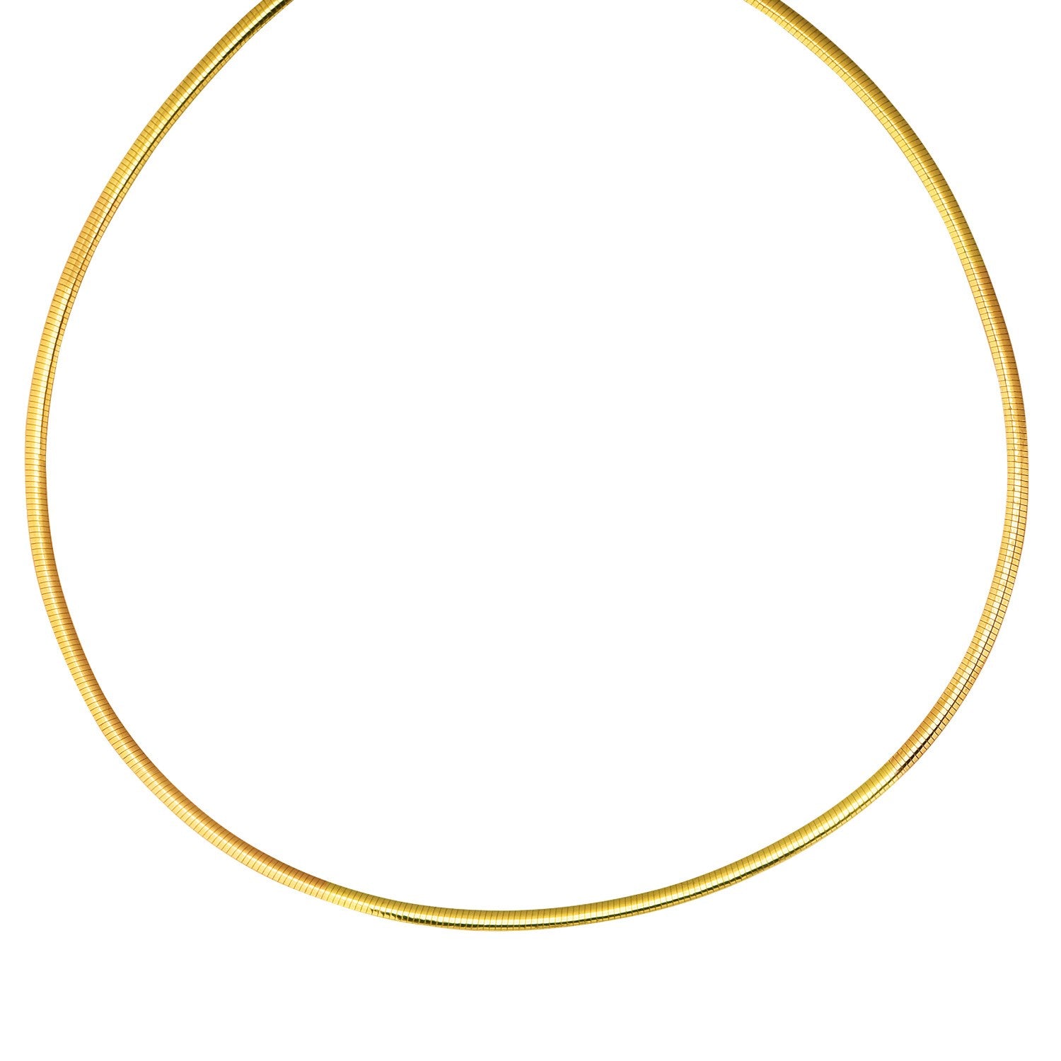 A reversible 14K yellow gold and silver omega chain necklace.
