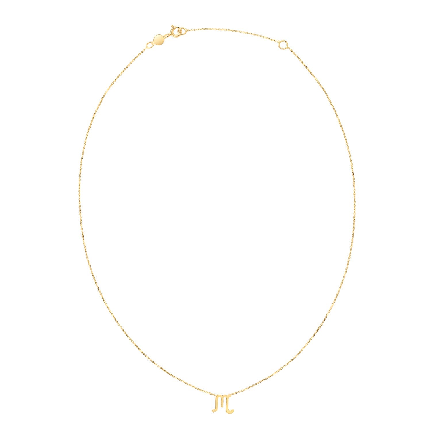 14K yellow gold necklace with a Scorpio zodiac sign pendant.