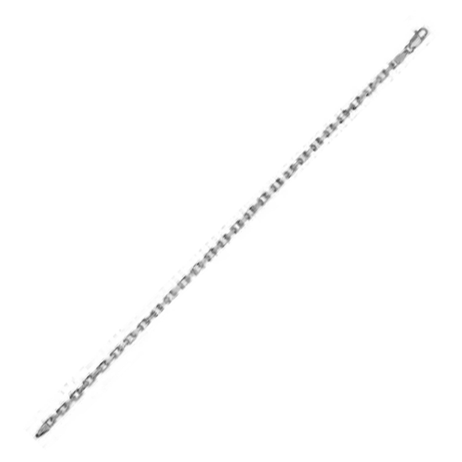 14k white gold French cable link chain with a lobster clasp.