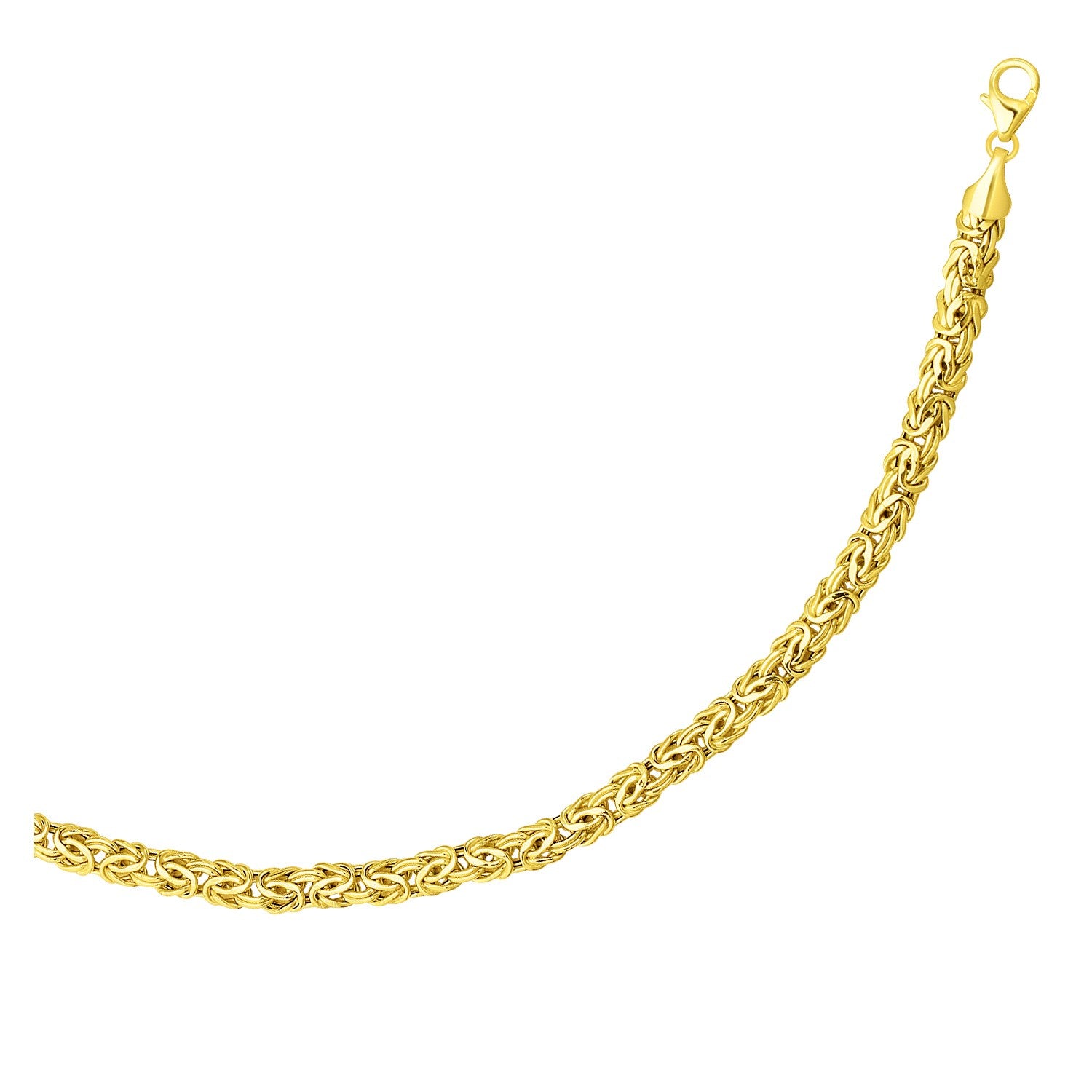 14k yellow gold Byzantine link bracelet with a lobster clasp.