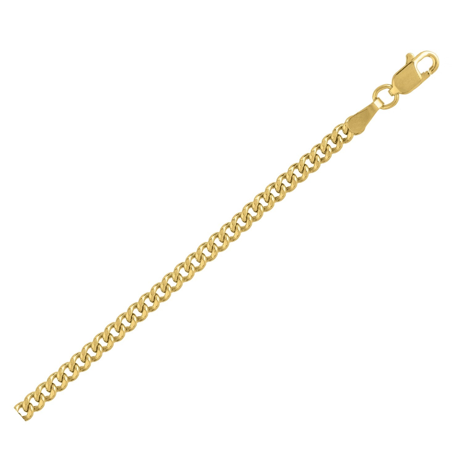 14k yellow gold light gourmette chain with a lobster clasp.