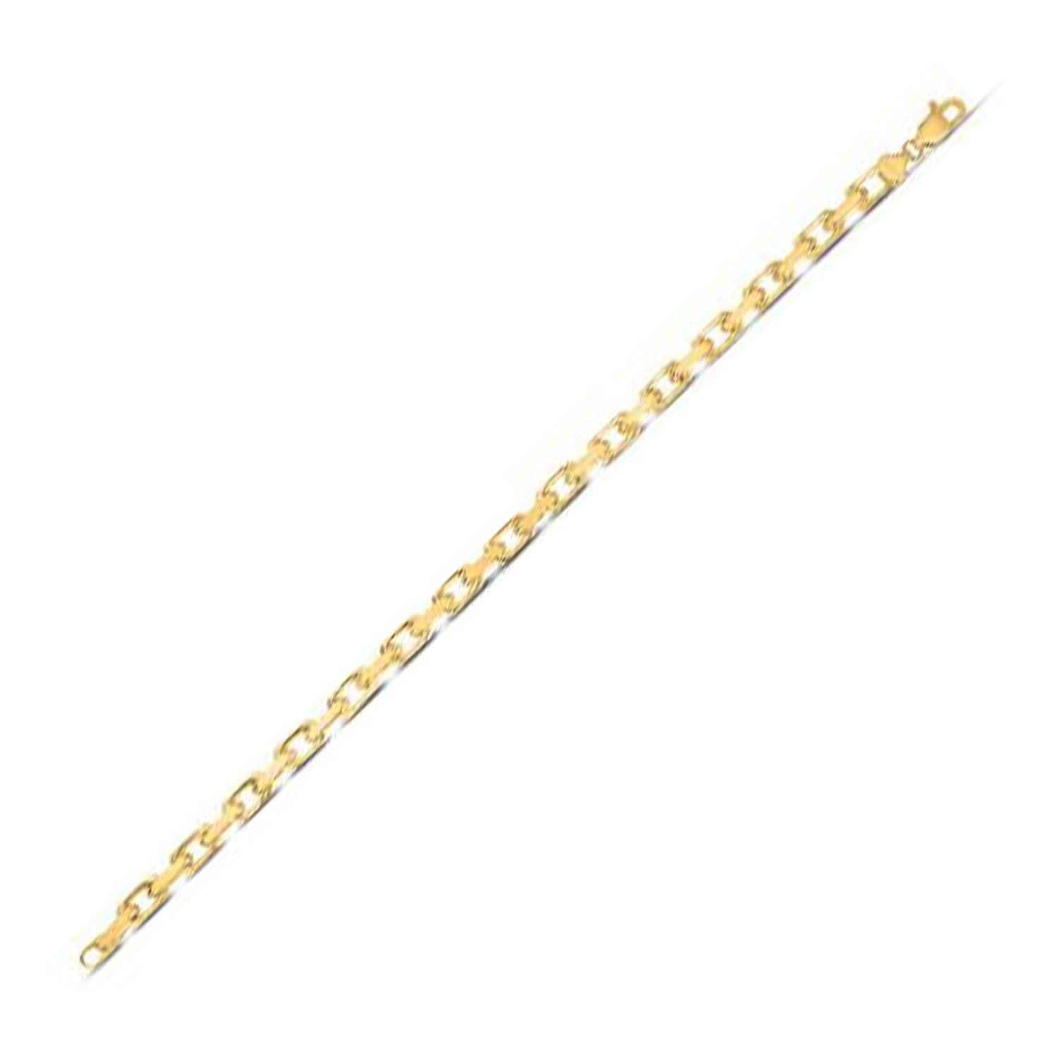 14k yellow gold French cable link chain with a lobster clasp.