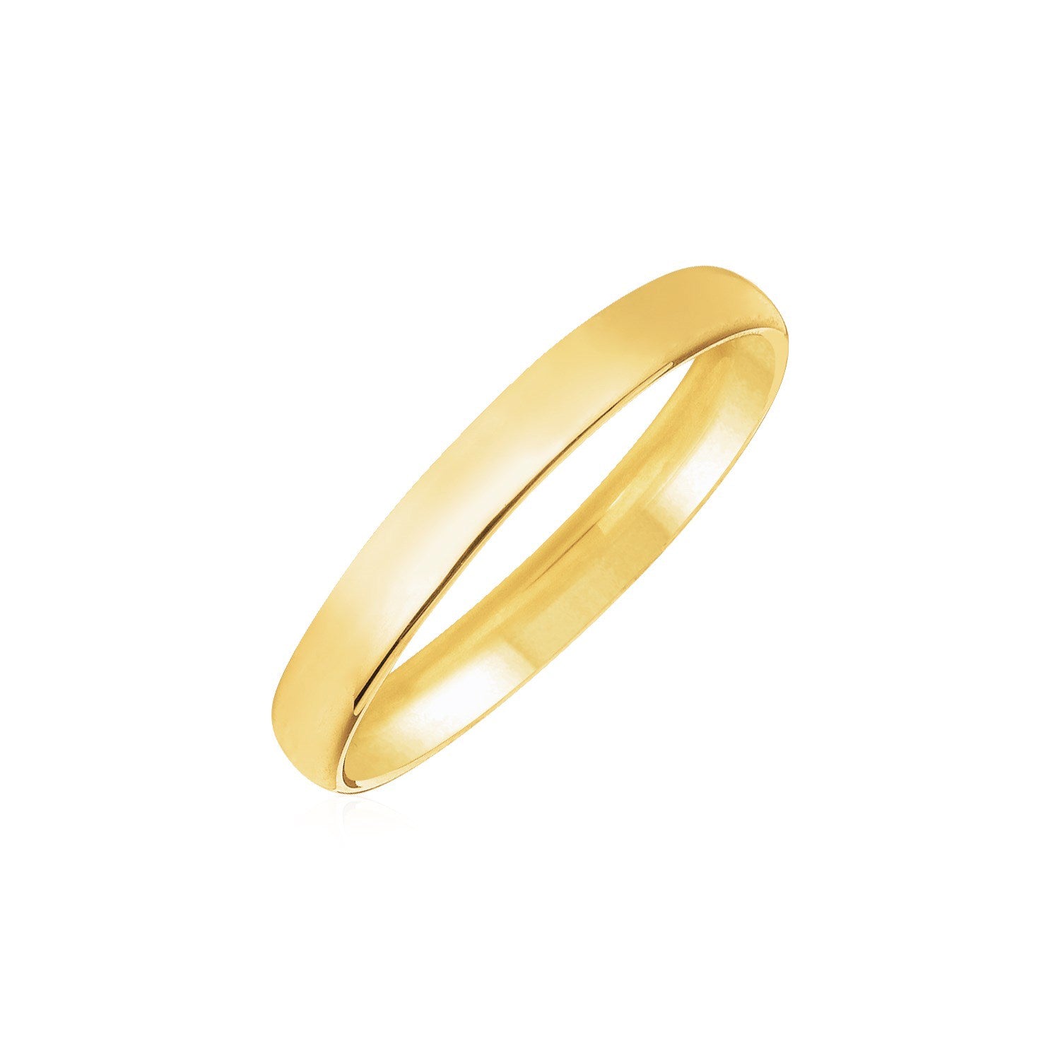 A 14k yellow gold comfort fit wedding band, 3.00 mm wide.