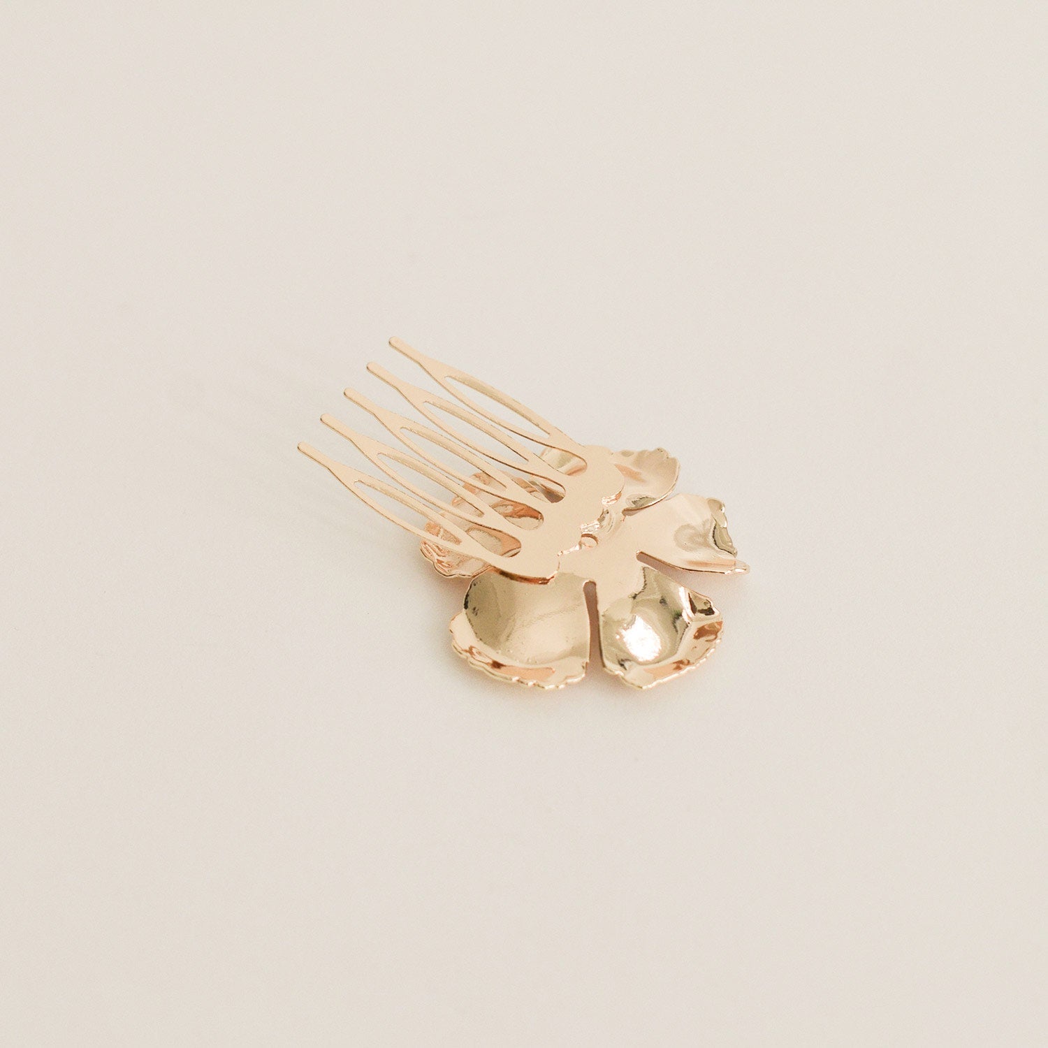 Metal Flower with Crystal Hair Side Comb